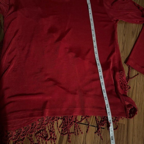 VTG Women’s 80’s Fashique Red Fringe Skirt Set Retro Made in USA Flapper Retro