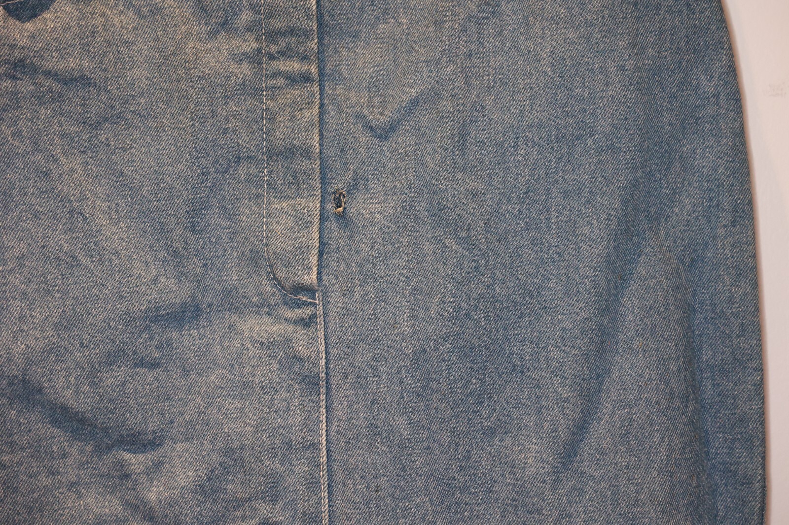 Vintage MUSTANG Midi Maxi Denim Skirt Approx 30 *** Attic Find With Holes Stains