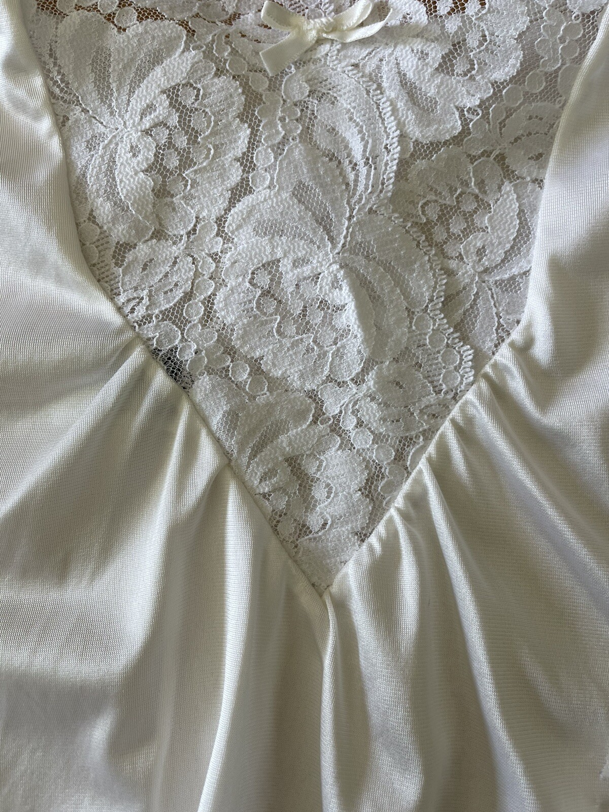 Vintage Darling Lingerie Semi Sheer Nylon Lace Slip Dress Size S Cottagecore