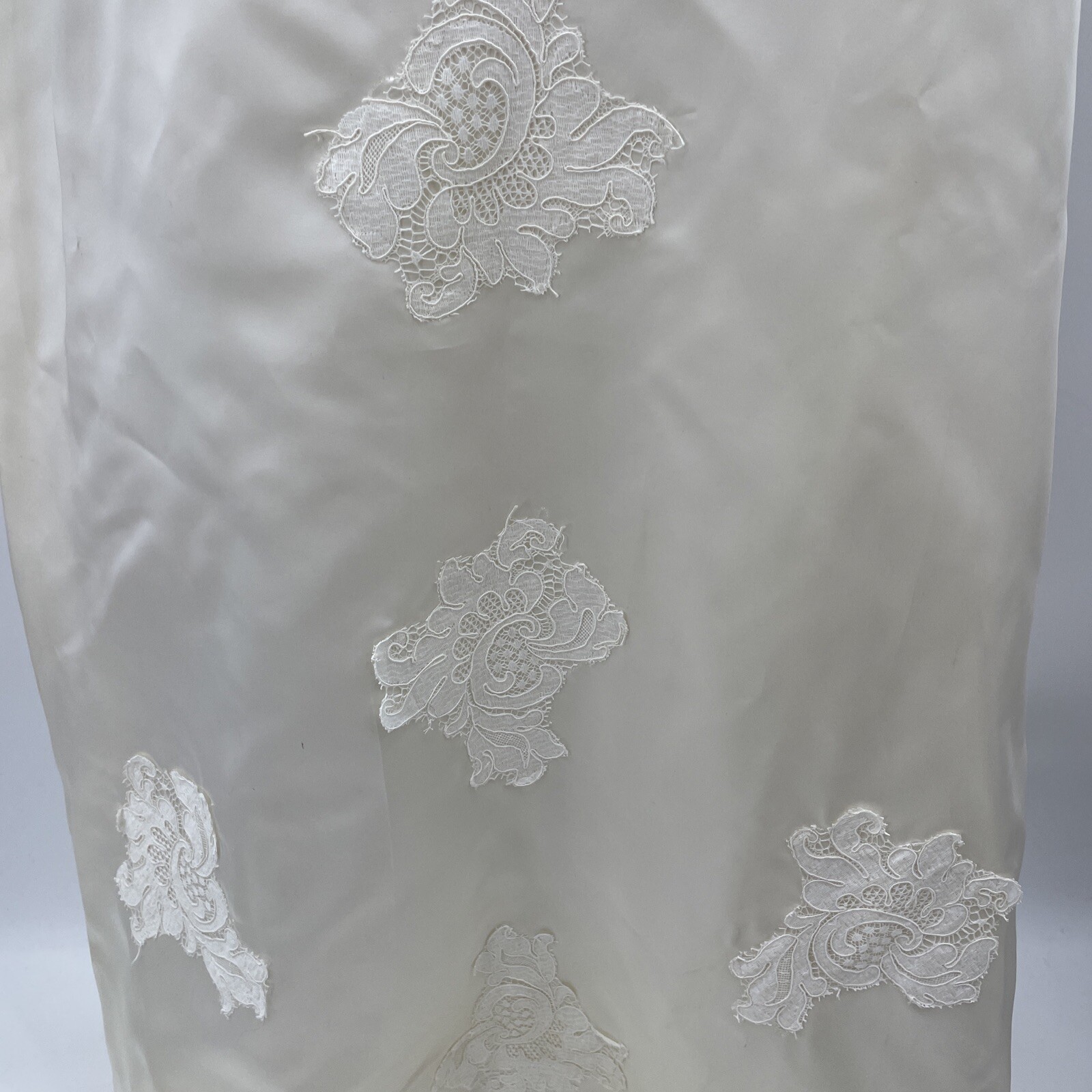 1950s Vtg Edythe Vincent Alfred Angelo Ivory Lace Long Sleeve Wedding Dress