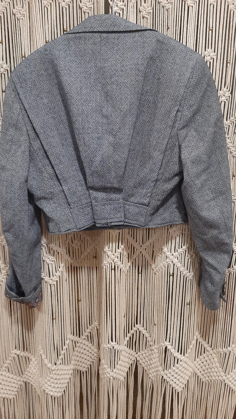Vintage Tweed Cropped Blazer Bolero Altered Penneys Towncraft Jacket Sz 6-8