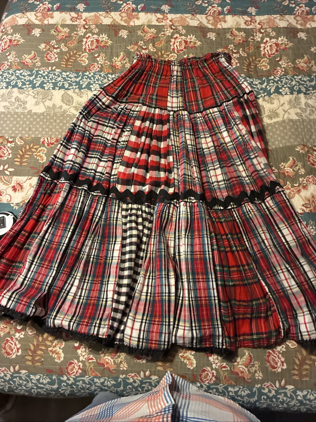 Vtg Su Zanne Broom skirt pioneer spirit collection Sante fe NM Med Elastic Waist
