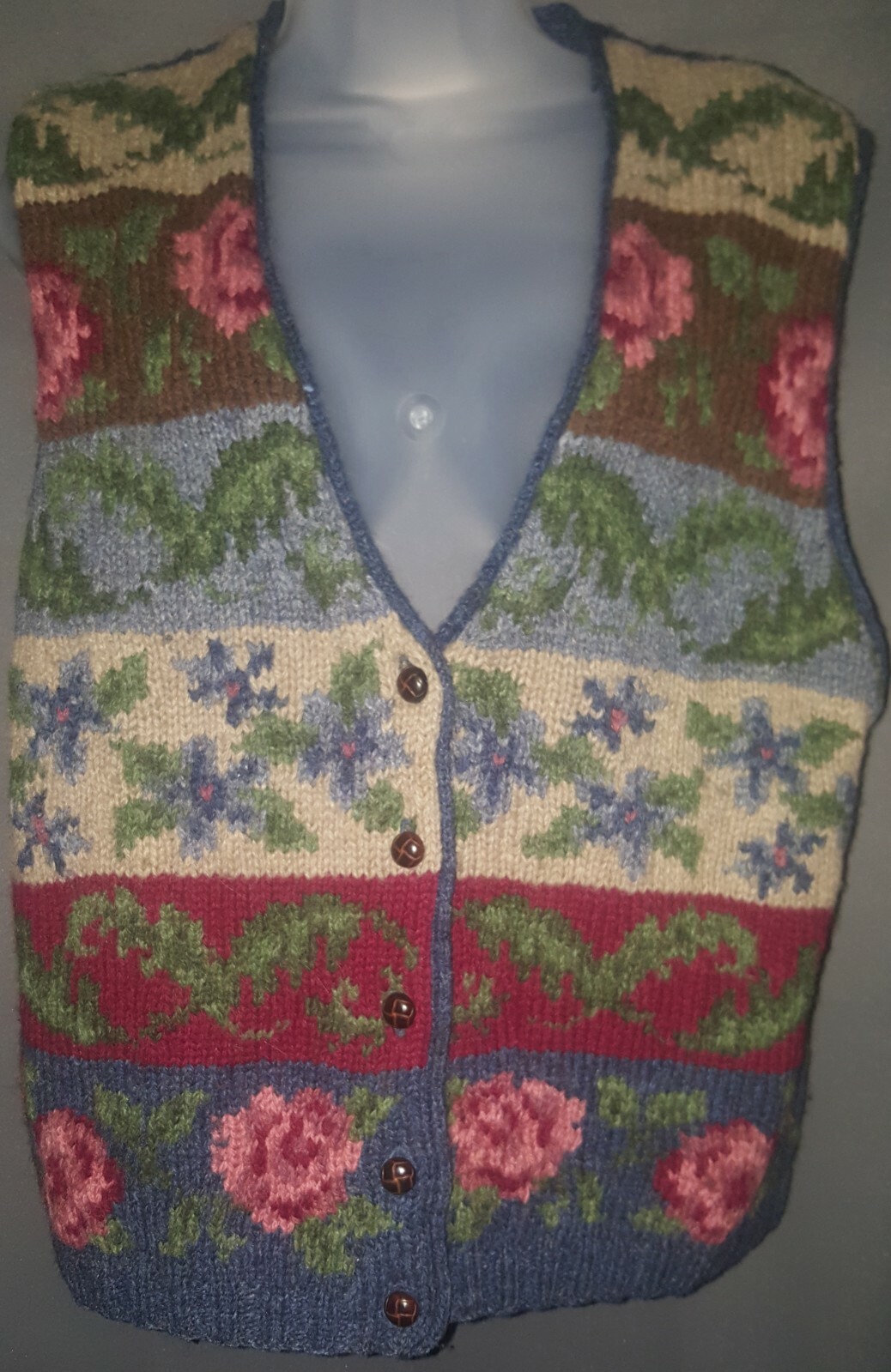 VINTAGE Robert Scott LTD Designer Sweater Vest Pure Wool/Laine Vierge Fits S/M