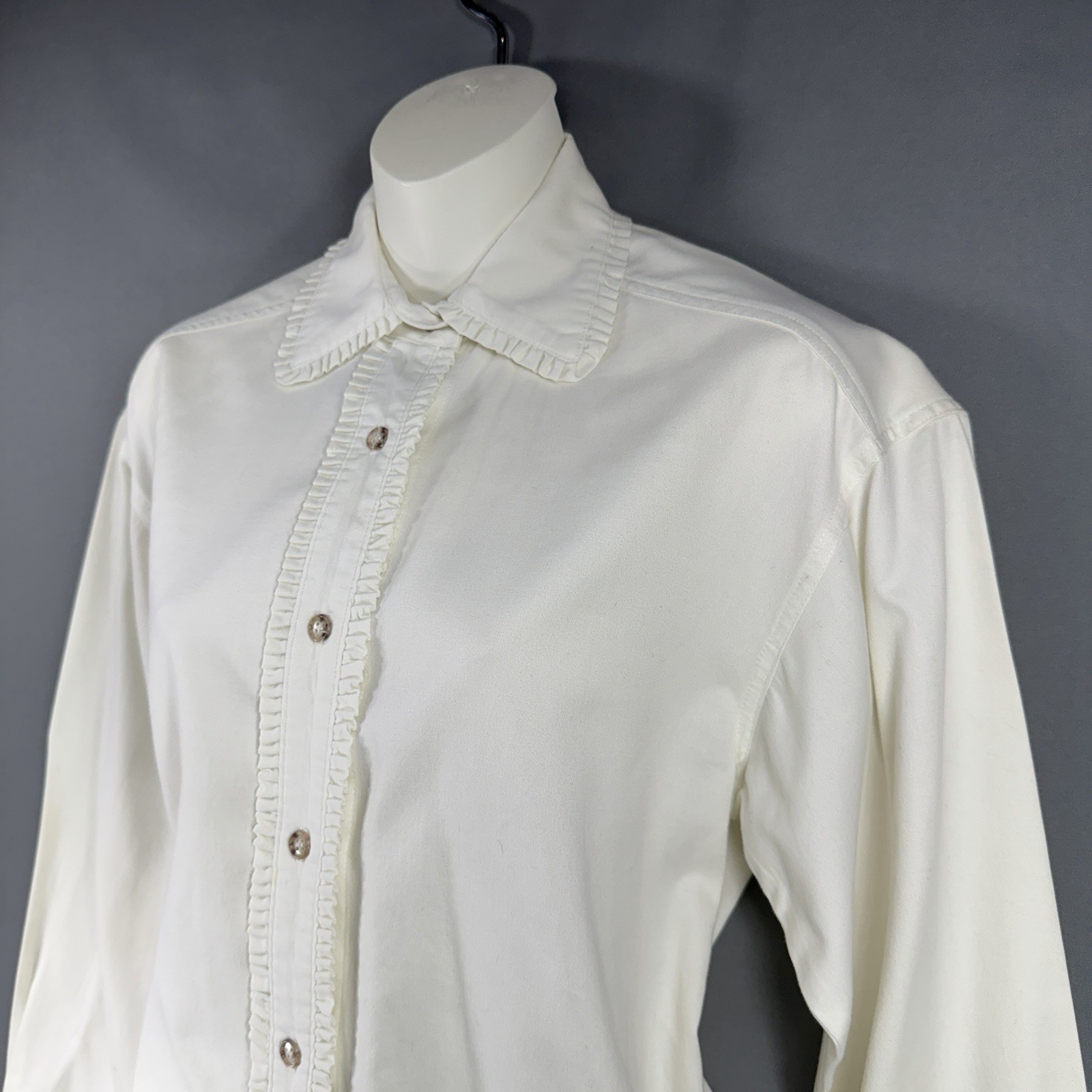 Vtg Breeches Ruffle Collar Blouse Top Womens 2 Prairie Cottagecore Romantic USA