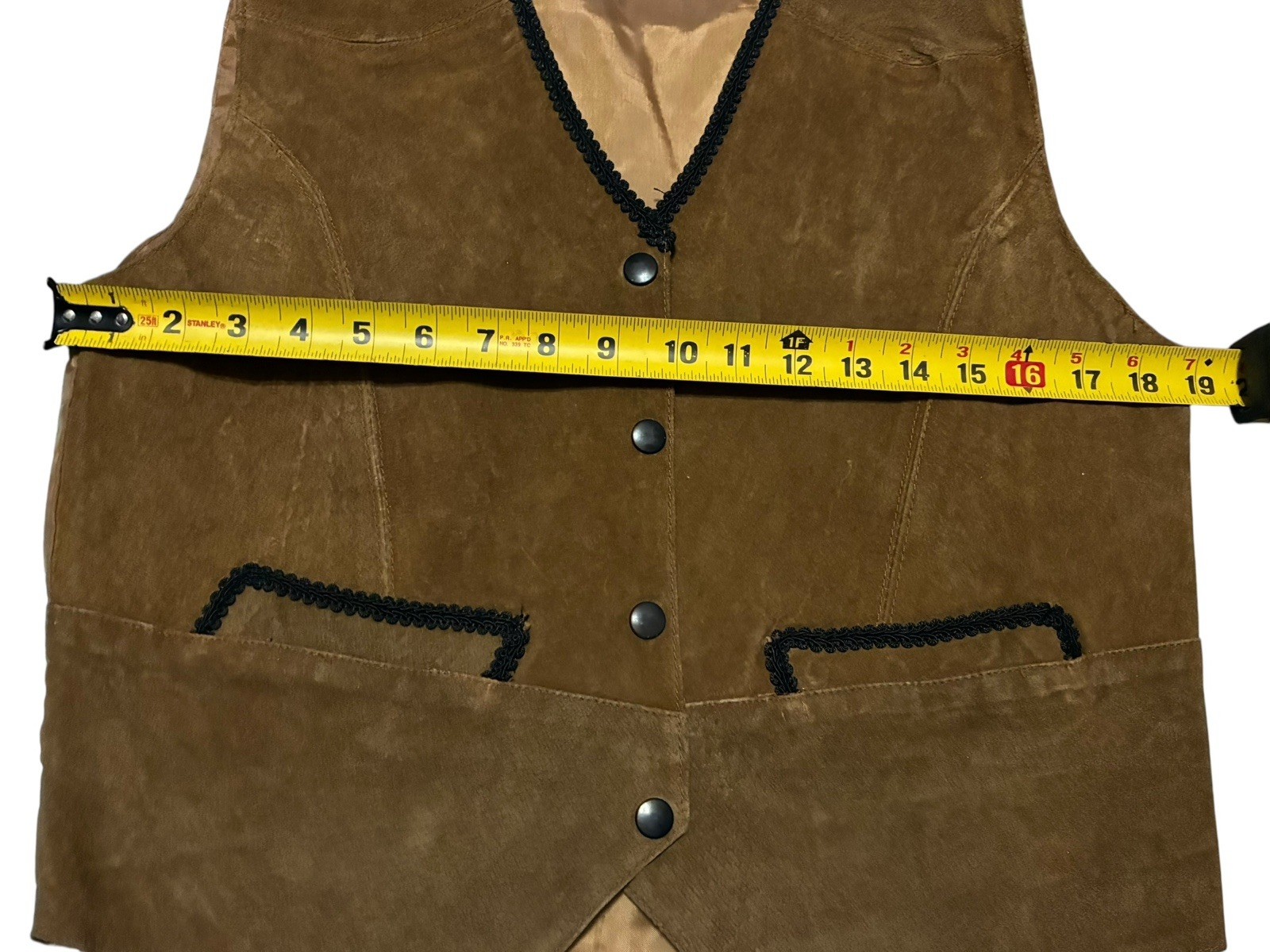 Learsi Vintage Brown Leather Vest, Size medium