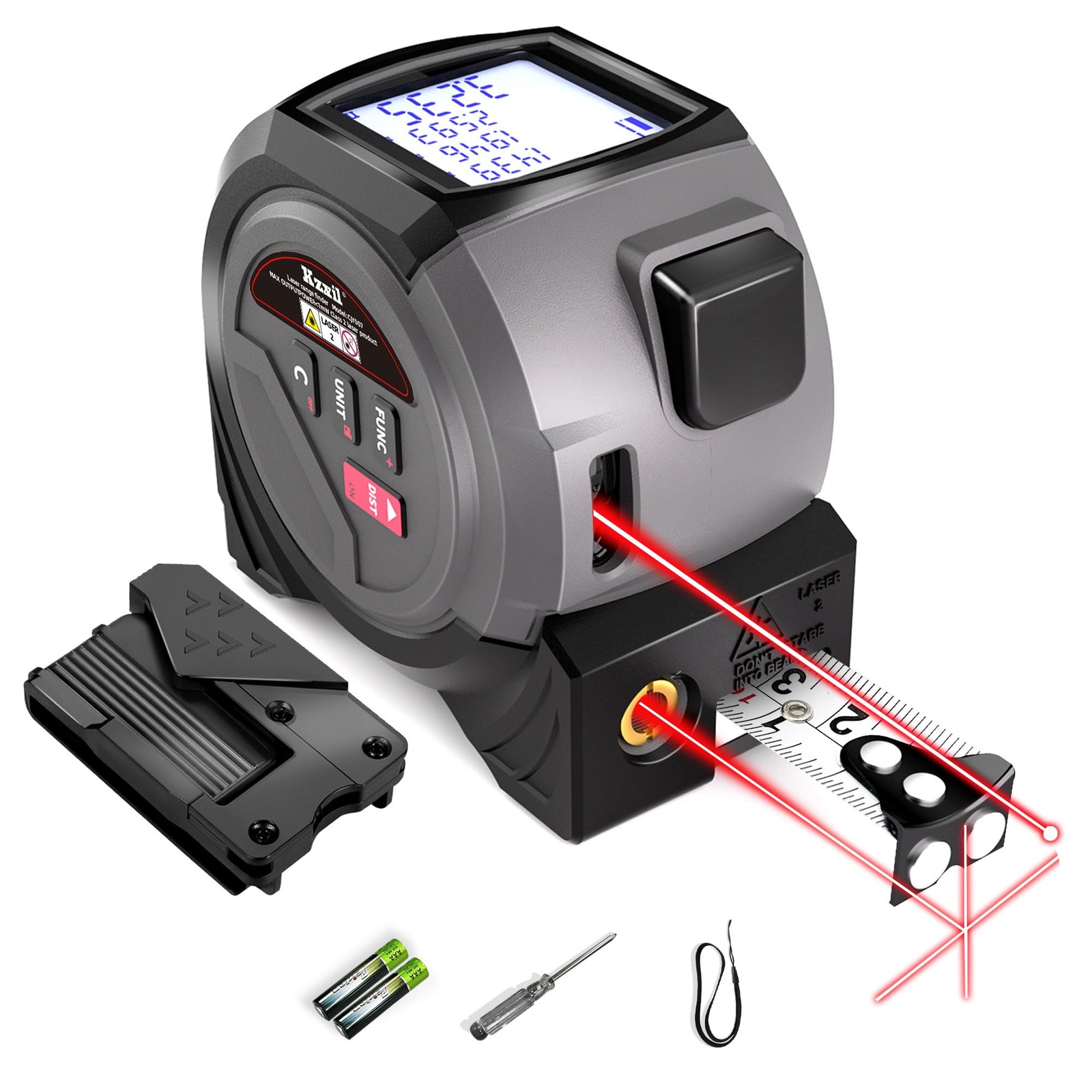 Laser Tape Measure 3-in-1 131ft Laser Measuring Tape & 16ft Woodworker Tape Meas