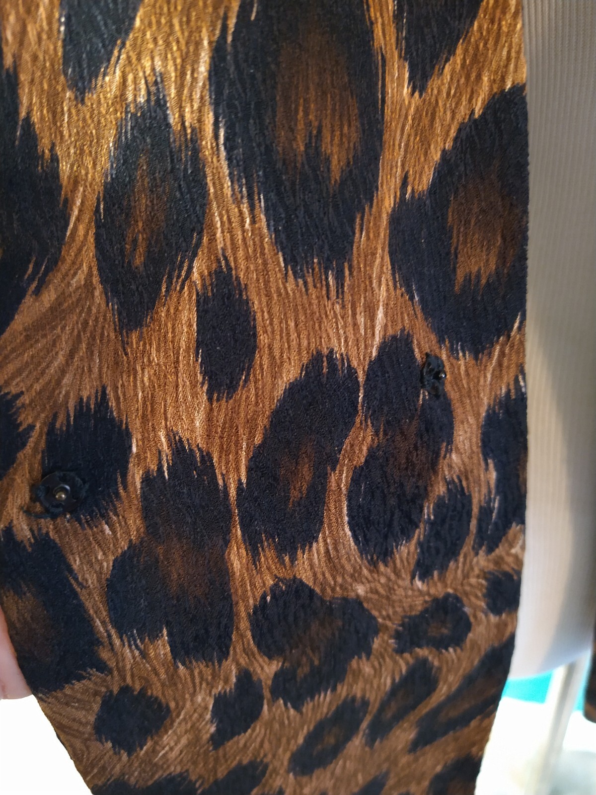 Vintage Anne Klein Silk Jacket 1980s Animal Print, Leopard Blazer Large
