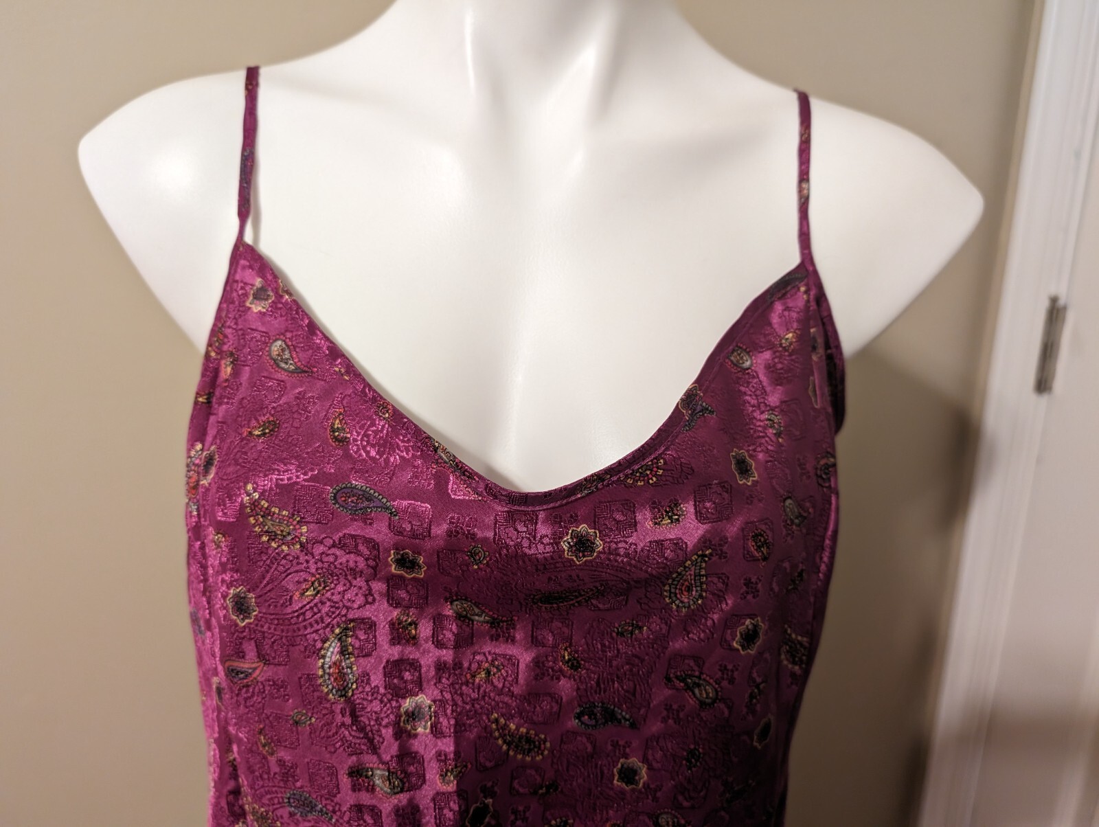 Inner Most Women’s Plum Paisley Satin Chemise/Slip Dress 1X Style: 17302 NWOT