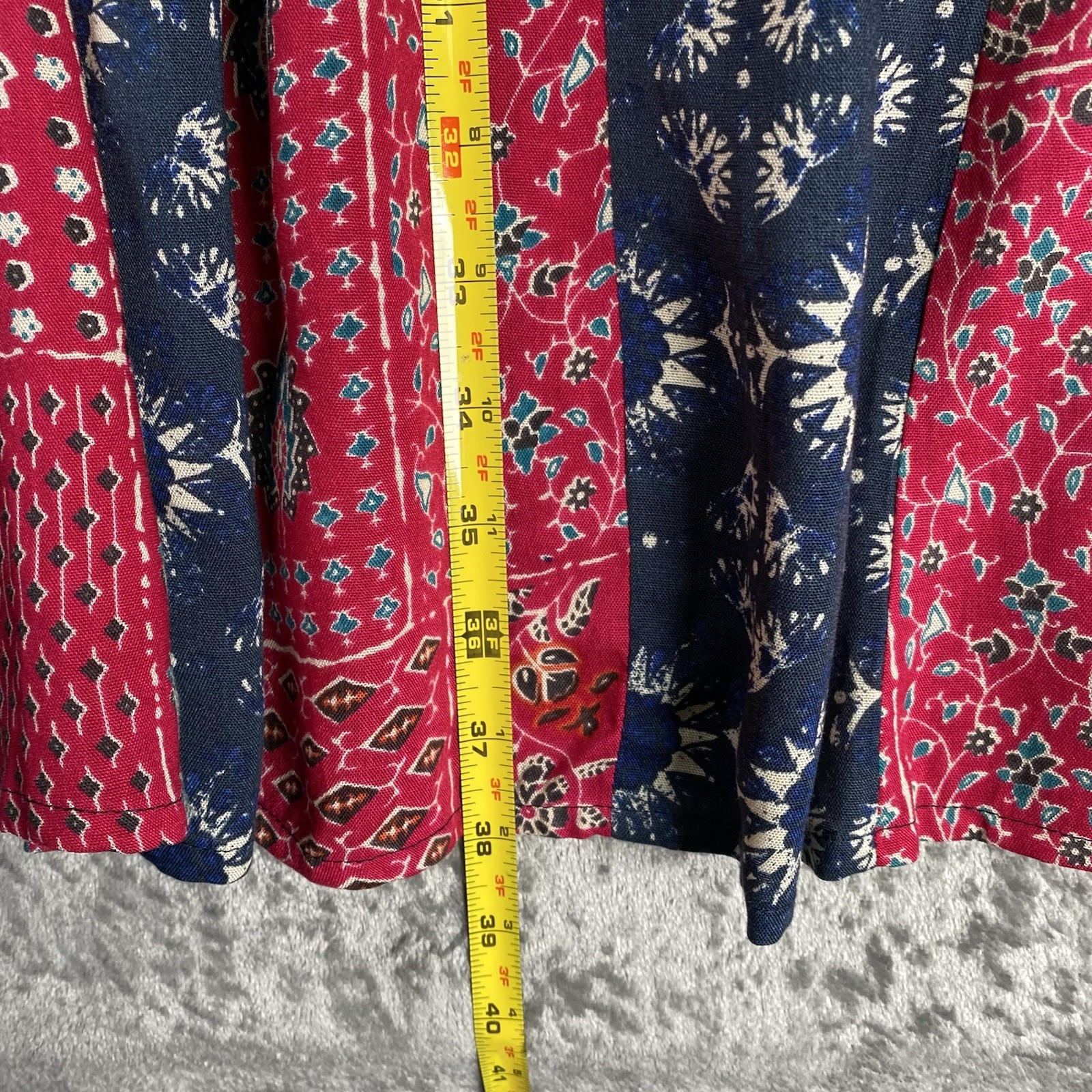 Natural Life Skirt Womens Sz M Floral Mix It Up Patchwork Maxi Boho Artsy Hippie