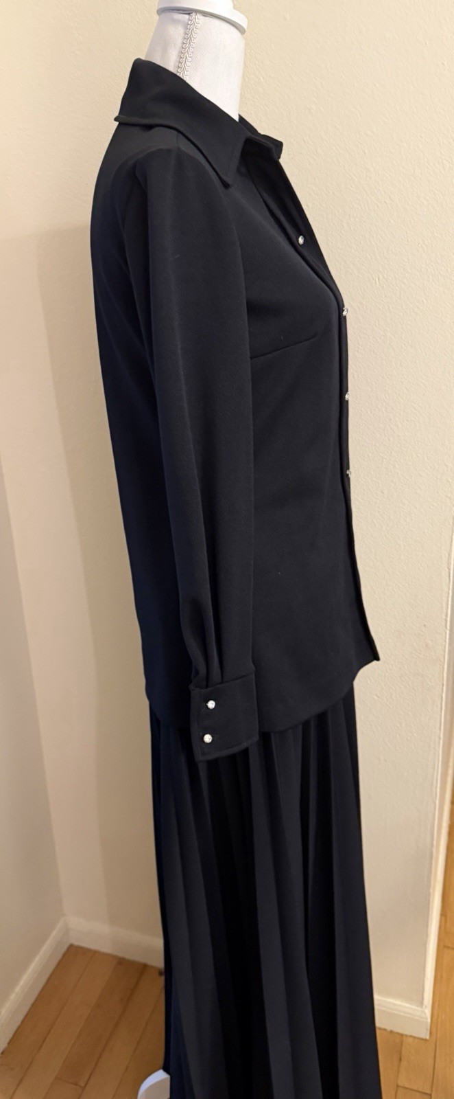 Vintage 9/10 Long Pleated Skirt & Matching Top USA Polyester