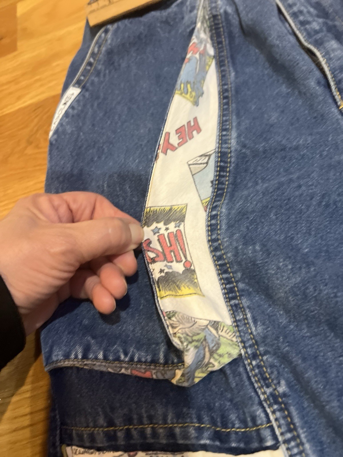 Rare VTG 80s Women’s Gasoline Jeans Comic Strip Accented Pockets/ Snap Buttons