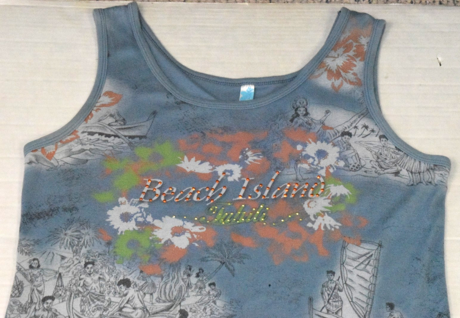 Vintage Pacific Cove Beach Dress Size M 90s Beach Island Tahiti Cotton Made USA