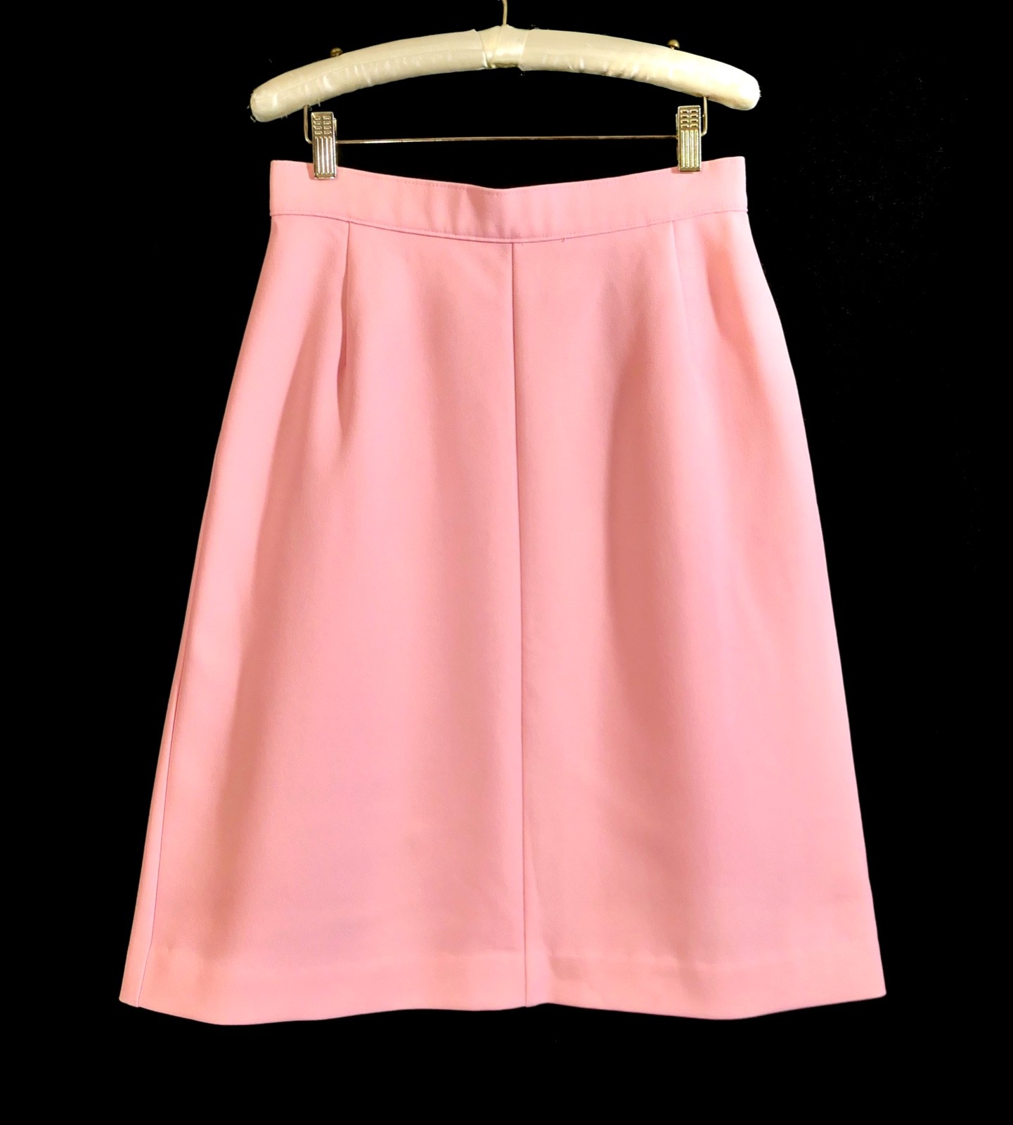 Vintage 70s Donnkenny Retro Mod Polyester A Line knee Skirt Pink S M S/M