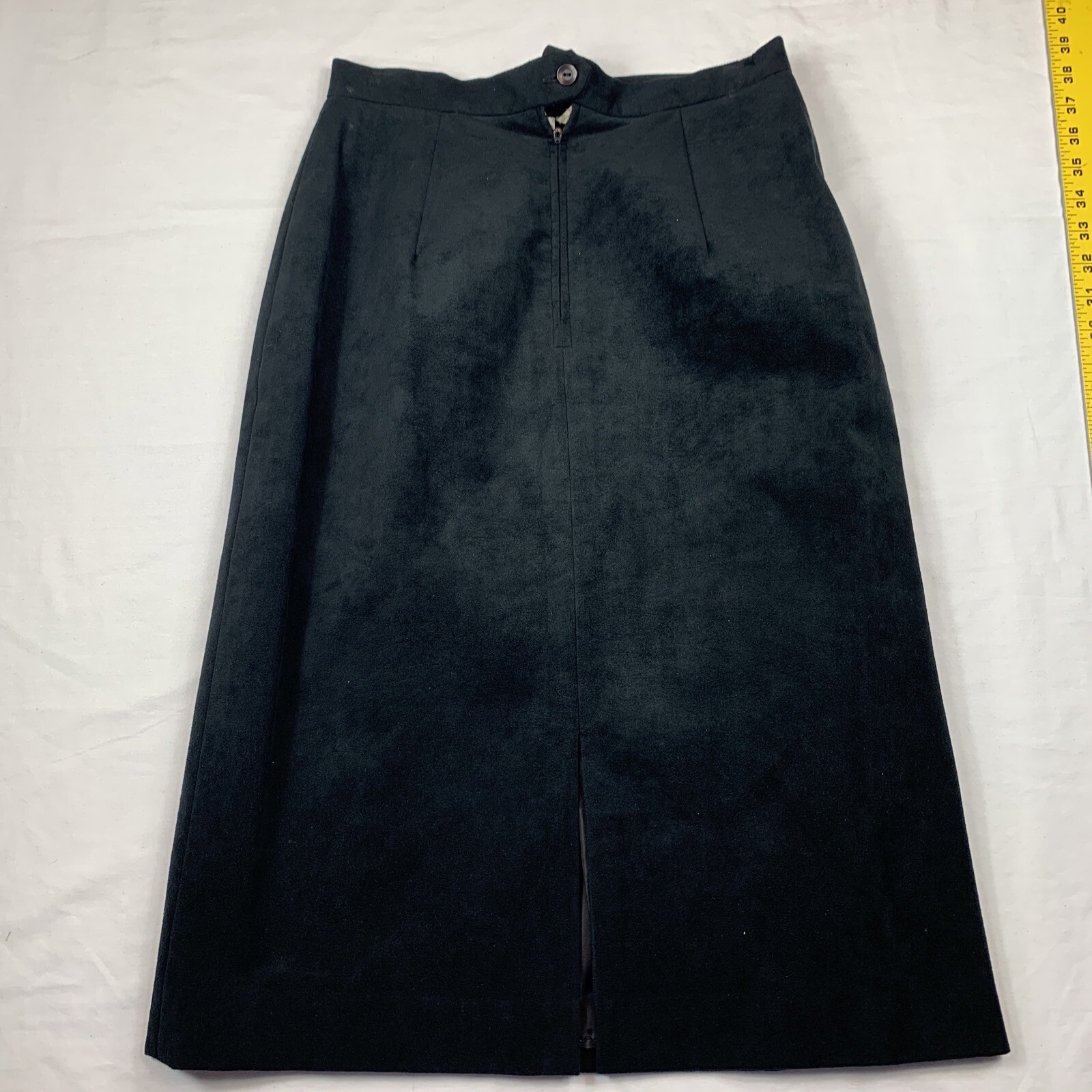 Vintage 80s 90s Adolph Schuman Lilli Ann Womens Ultra Suede Suit Size 10 Black