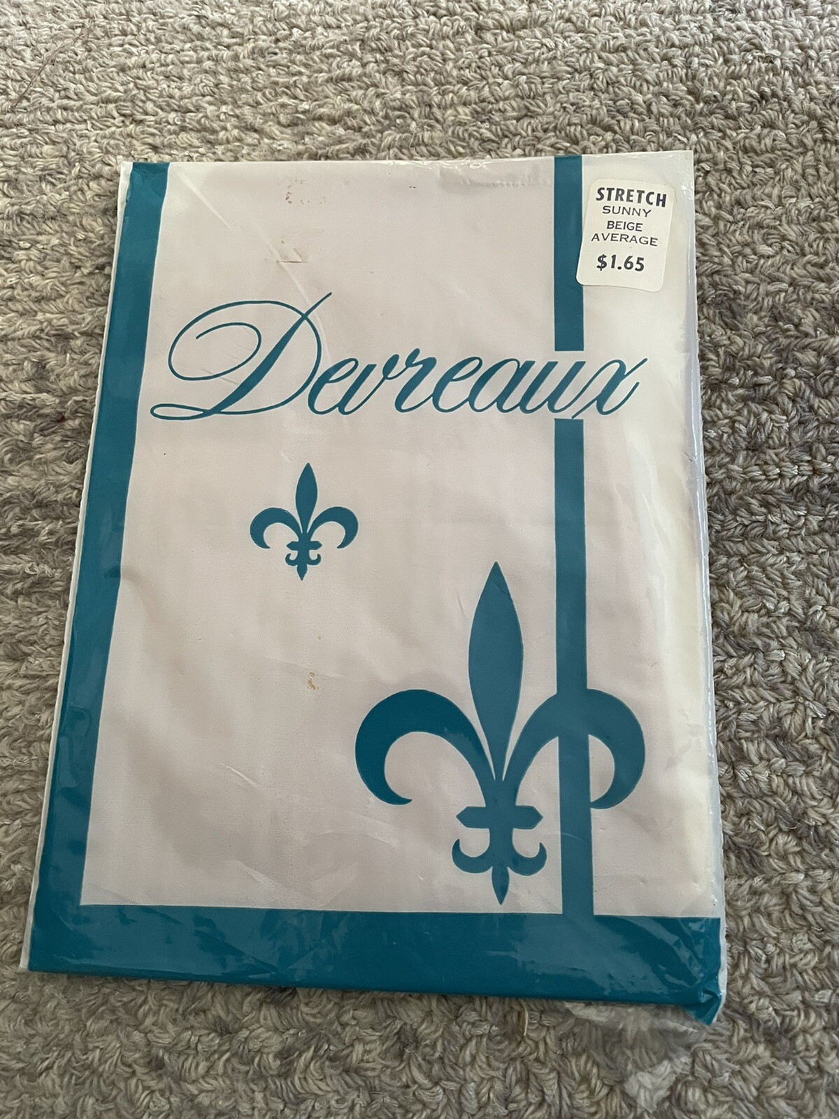 1 pair Vintage Devreaux Garter Stockings 7 1/2 Sunny Beige Flat Knit