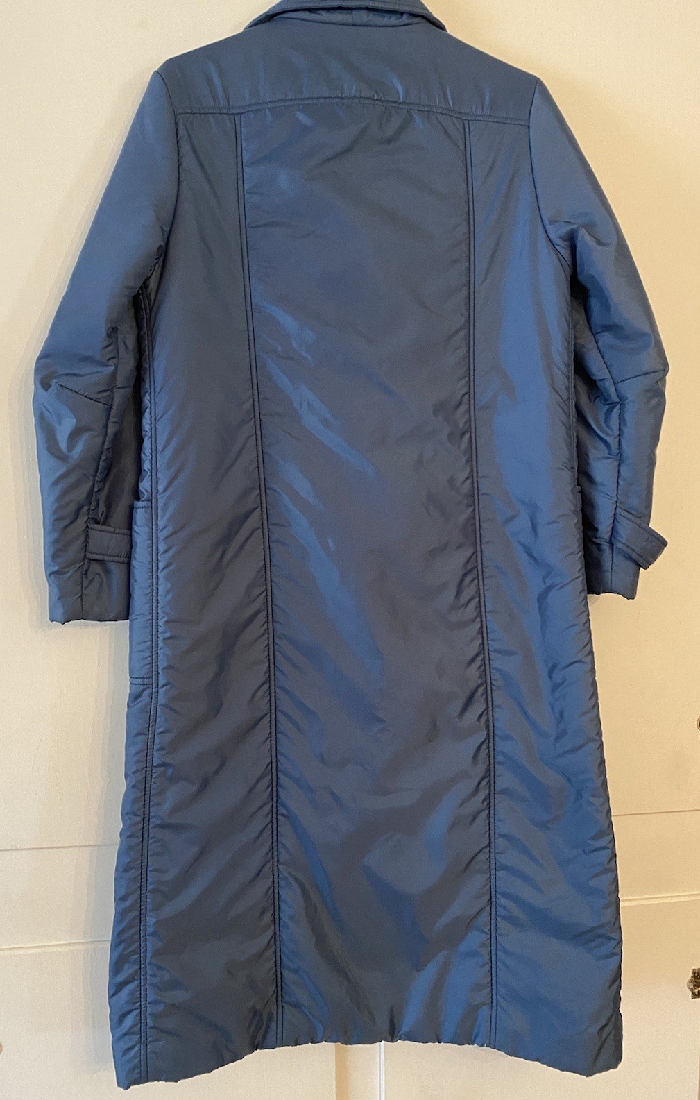 Vintage Bromley – Blue Double Breasted Soft Shell Long Winter Coat Size 8 M 80’s