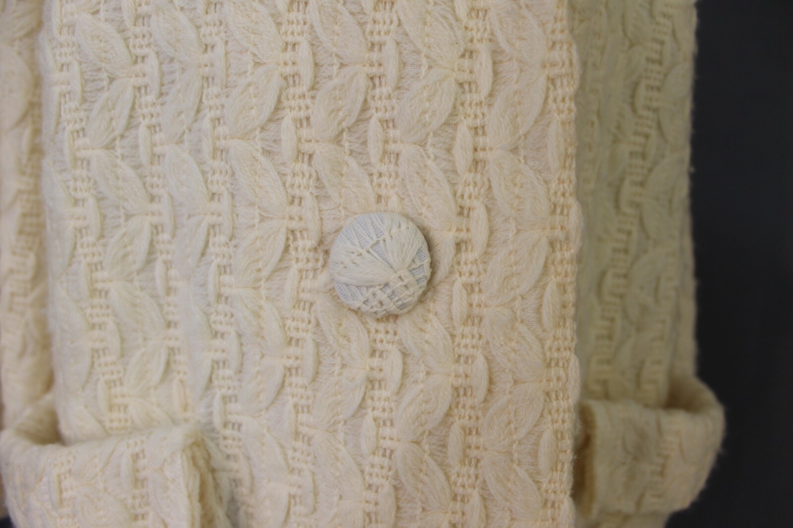 Vintage 1970s? Promenade Ltd. Cream 100% Virgin Wool Coat Size M? No Size Tags