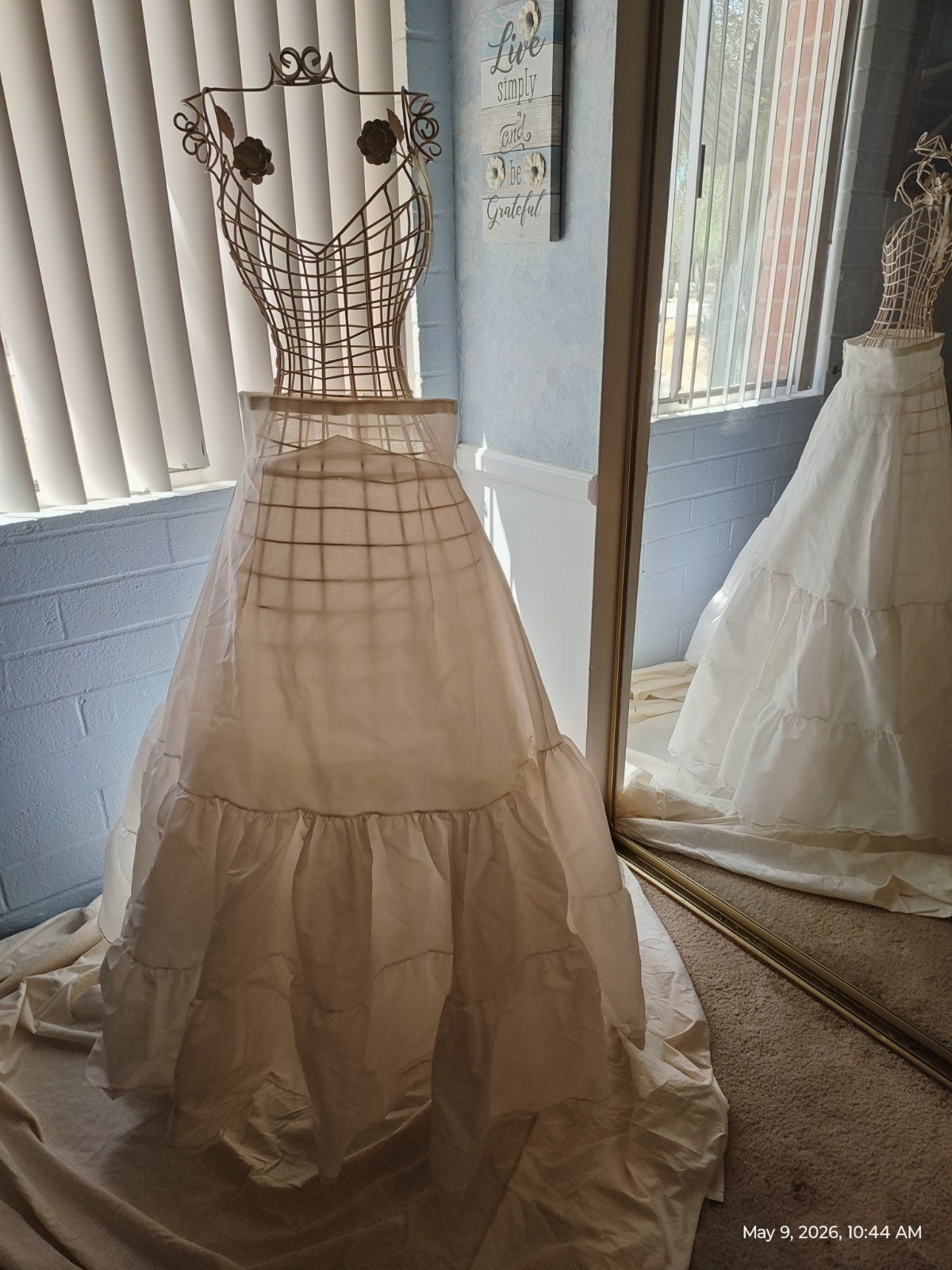 Bridal Petticoat – Love II – 70s 80s Full Length Tulle Tiered 42″ Crinoline-Sz 9