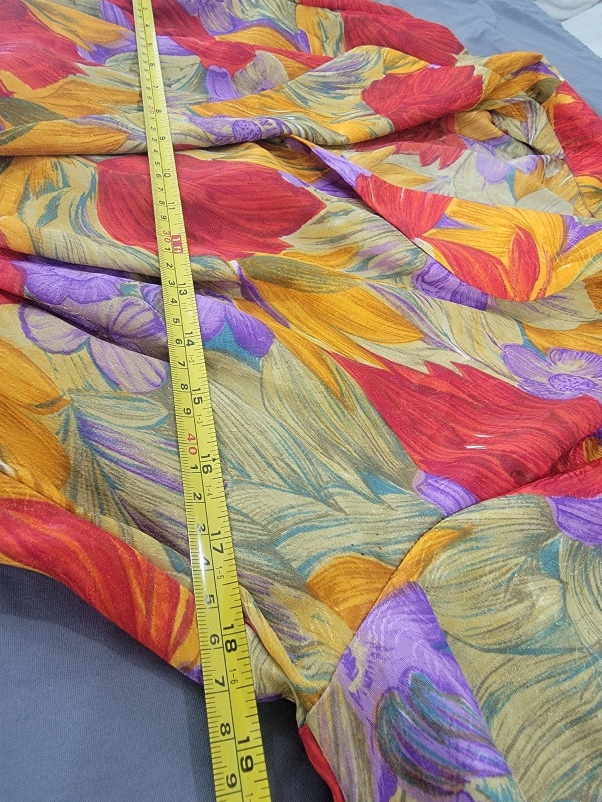 Vintage 80s 90s Floral Peplum Blouse Jacket Bold Abstract Print Gold Button Top