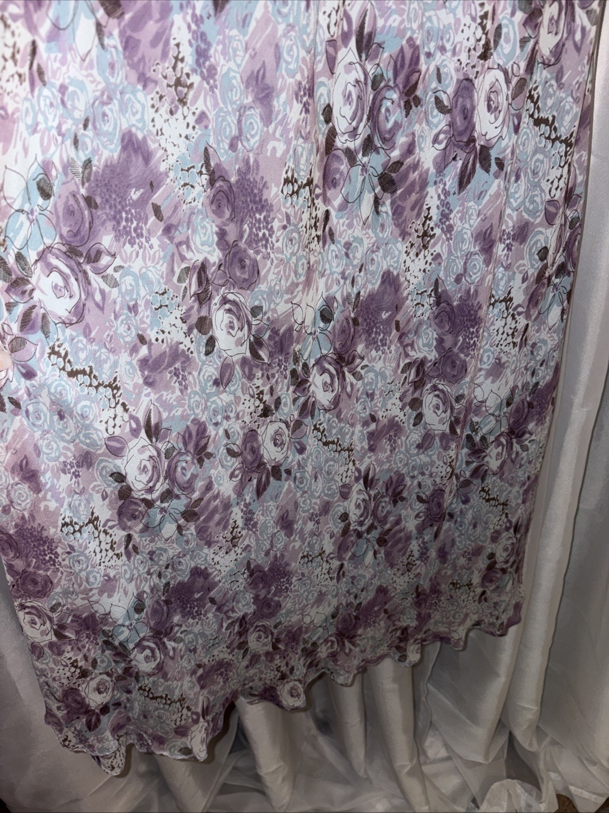 Vintage Y2K 90s Purple 100% Silk Ruffled Halter Dress Sangria Sz 10 Day Evening