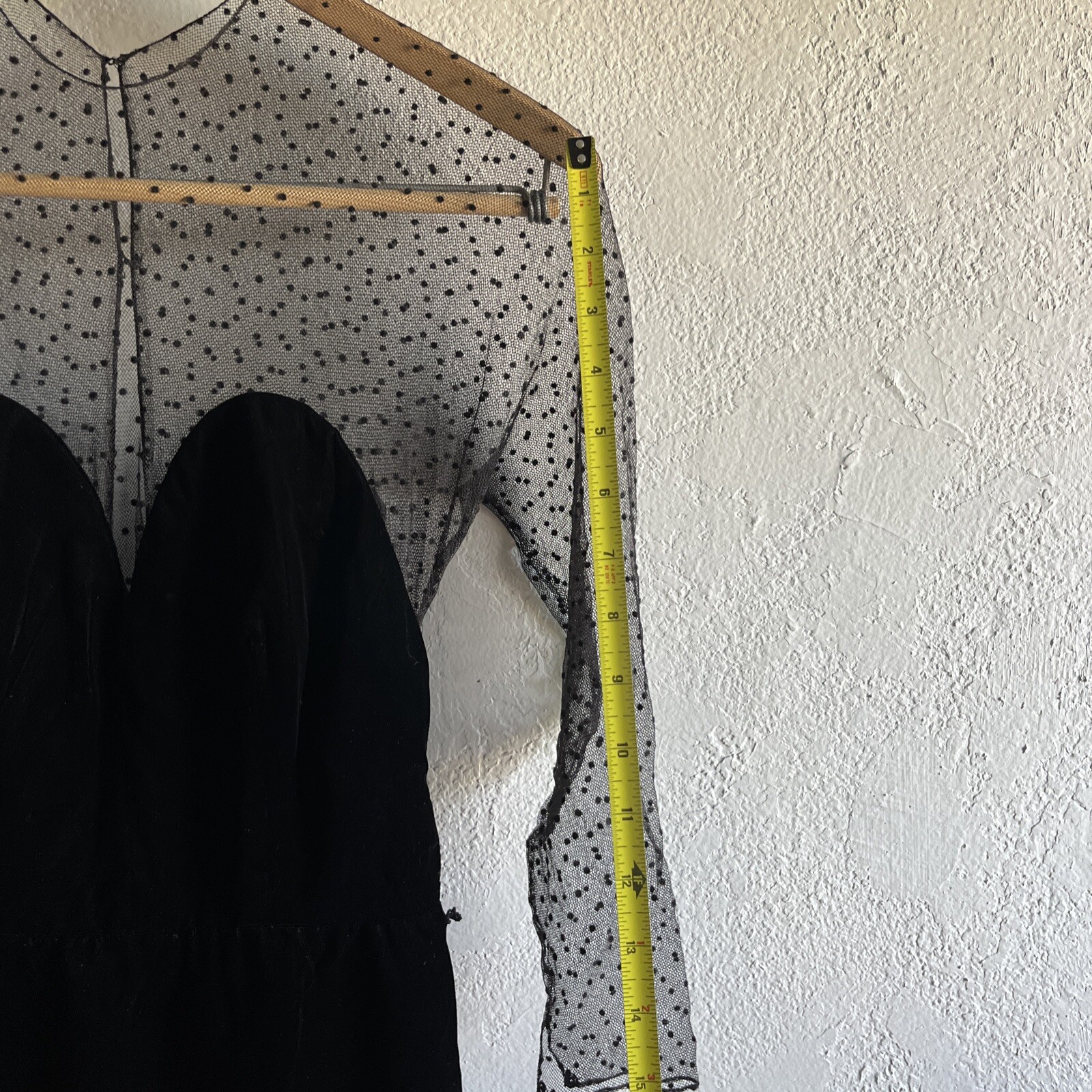 Vtg Jill Richards Lace Blk Velvet Sheer Sm Old Money Sexy Dress Classic Timeless
