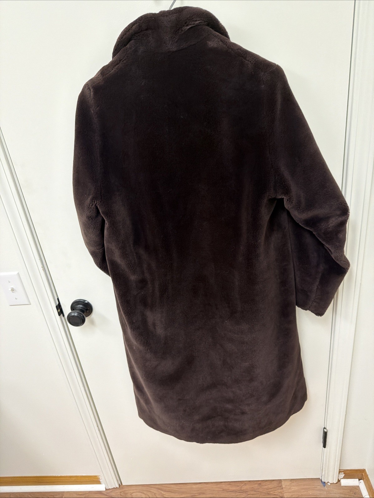 VTG La France Lido Faux Fur Swing Trench Coat Orlon Dynel Pockets L/XL