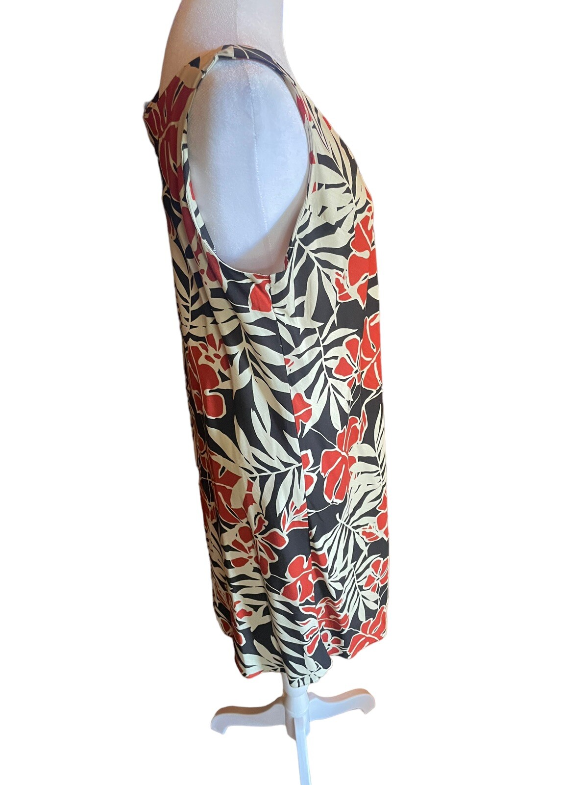 Vintage Nani of Hawaii Dress Tropical Hawaiian Knee Length Sz Small Tan Floral