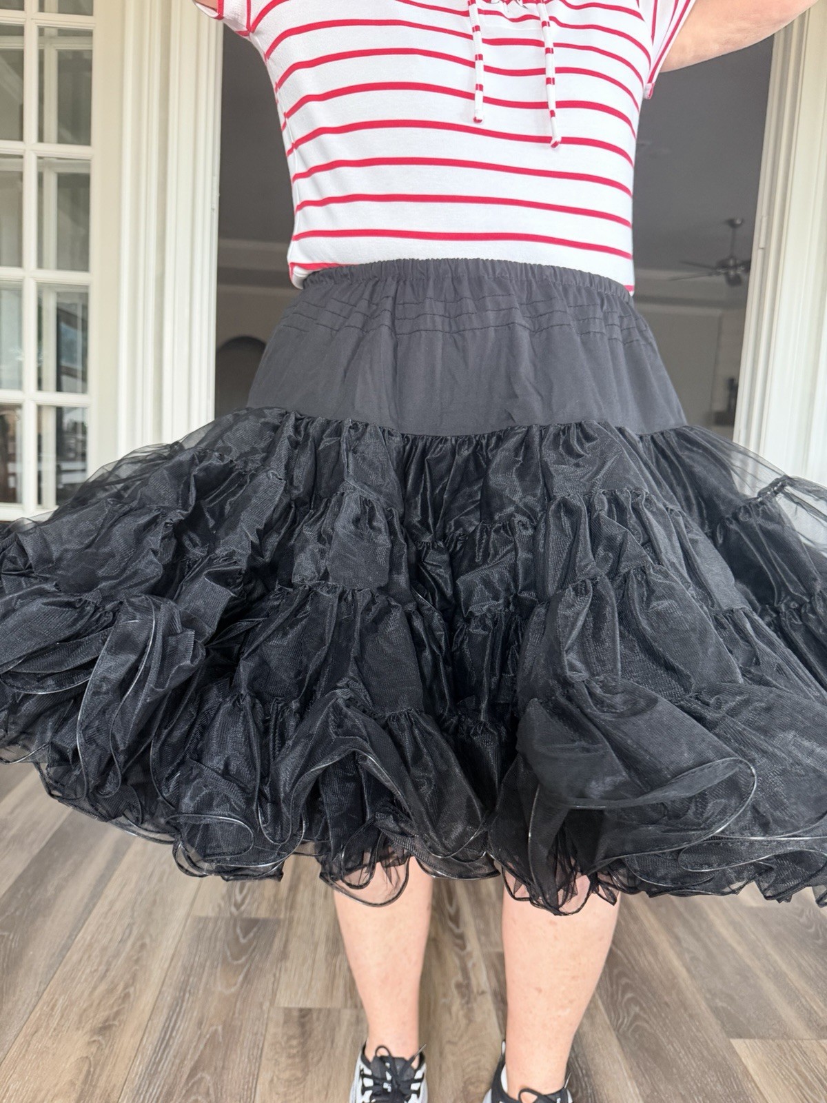 Square Up Fashions Black Square Dance Petticoat Style 1125 Size 100L Nylon & bag