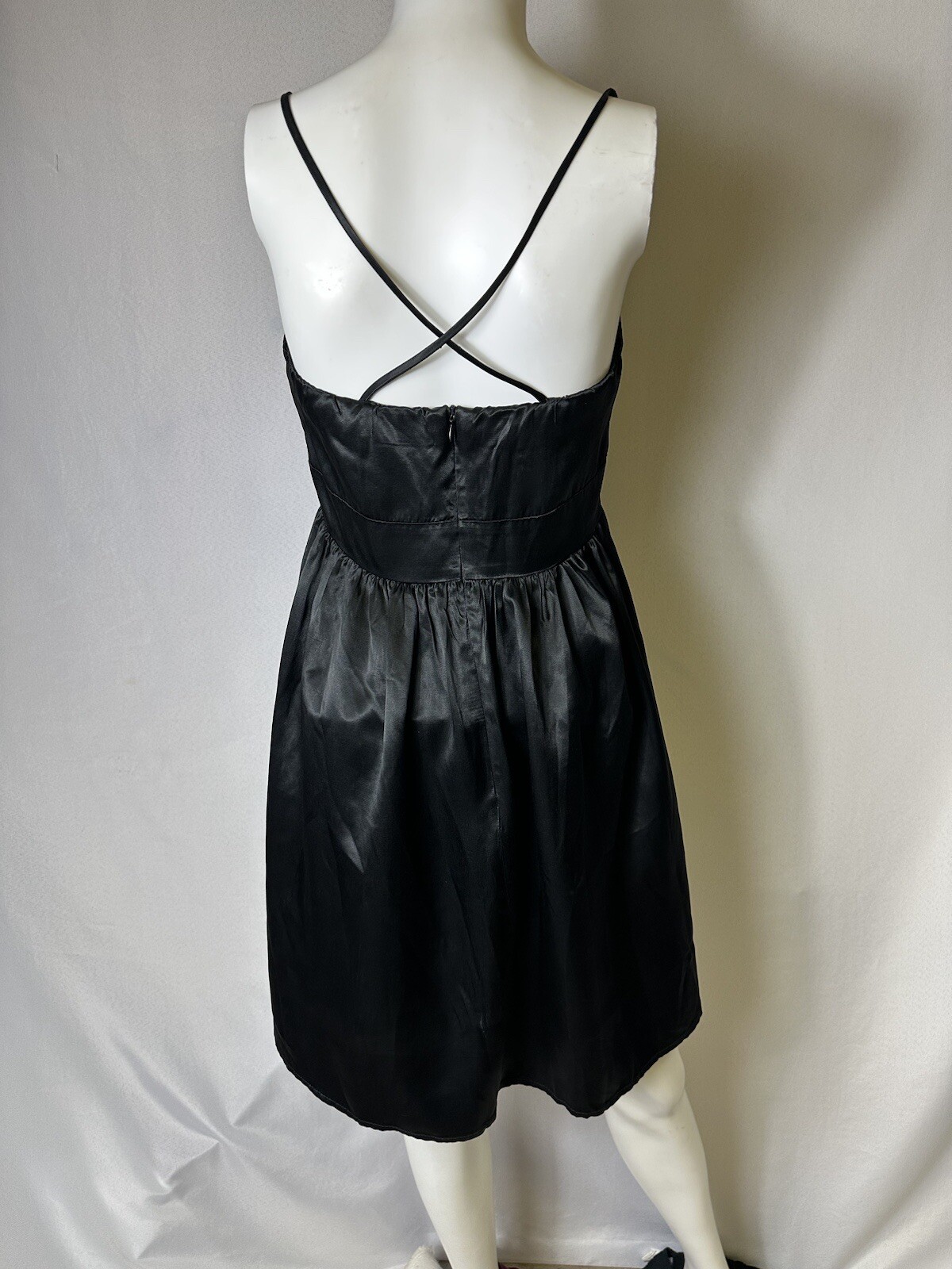 Vintage 80s  Black Slip Dress Extra Small Pit To Pit 14 L 28.5