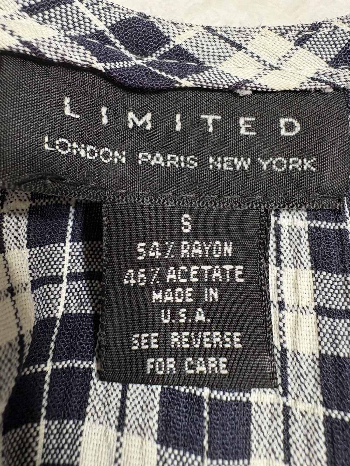 VTG 90s y2K Limited London Paris NY Blue Plaid GINGHAM DROP WAIST MAXI Dress S
