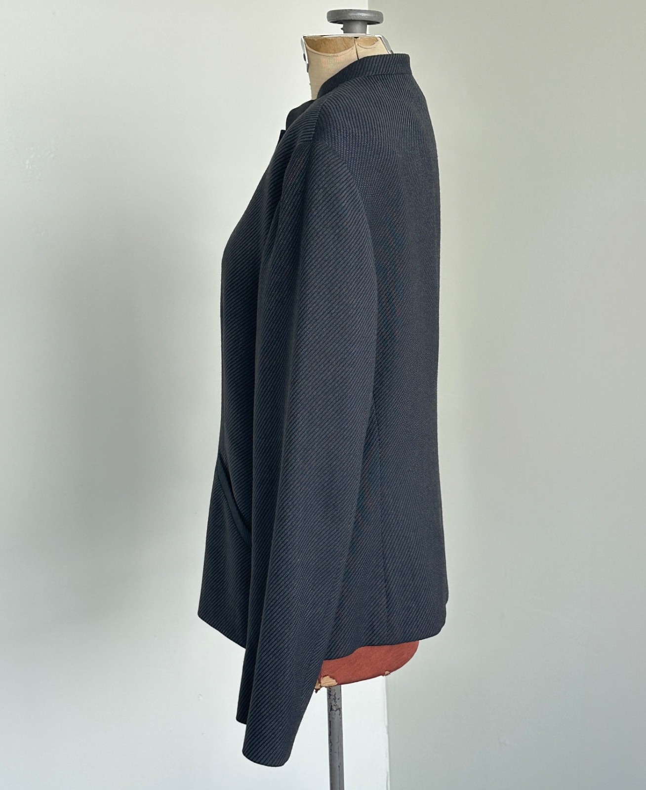 Giorgio Armani Womens Bomber Jacket Size Medium Mandarin Collar Wool 90s Jacket