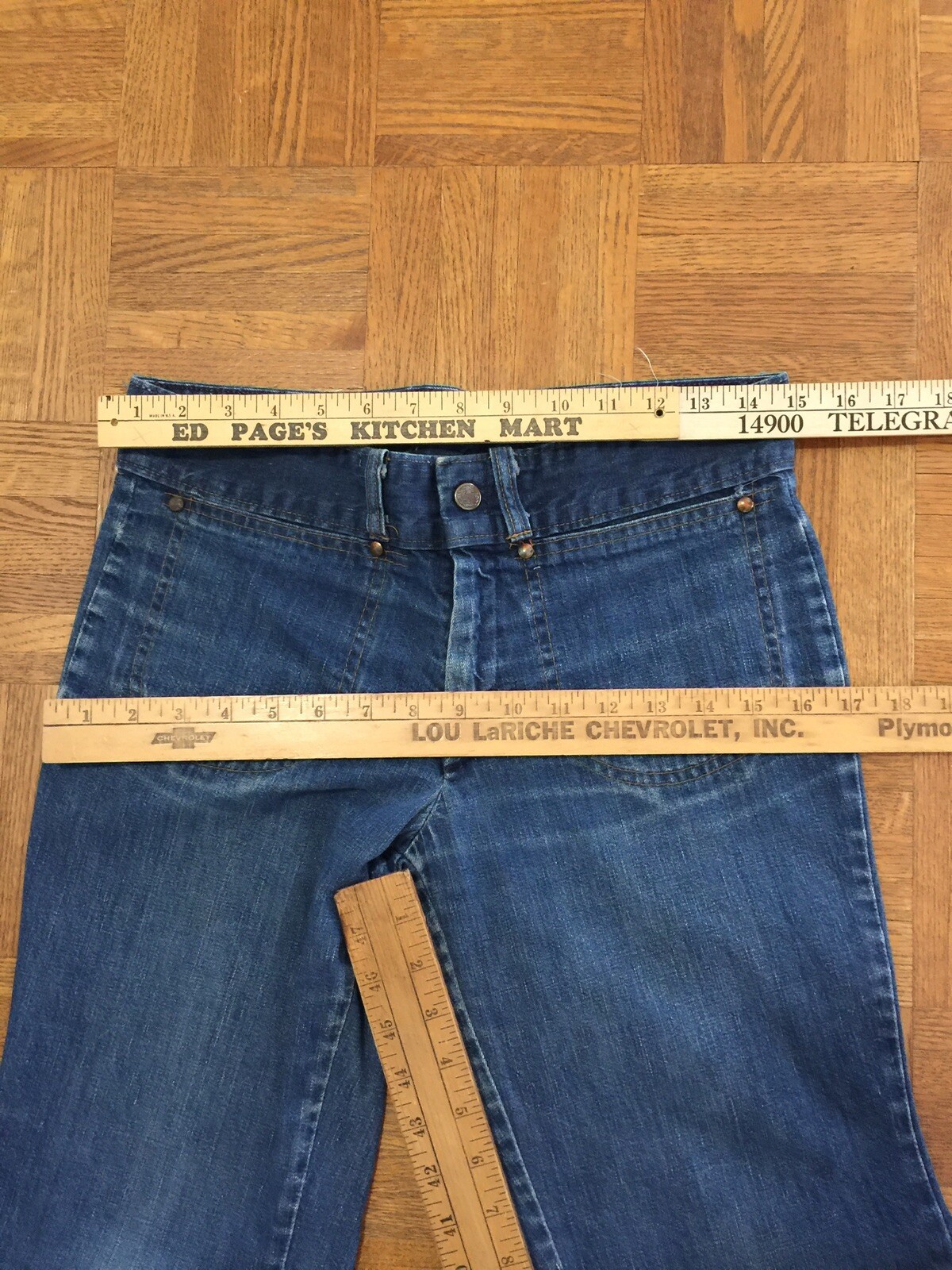 Vintage Sears Low Rise Hip Hugger Jeans 70’s Bell Bottoms Sears Roebuck Co