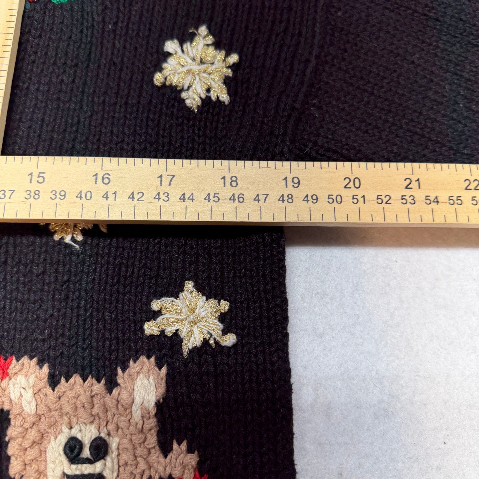 Vintage Beldoch Popper Nutcracker Bear Christmas Knit Sweater 90s Black Medium