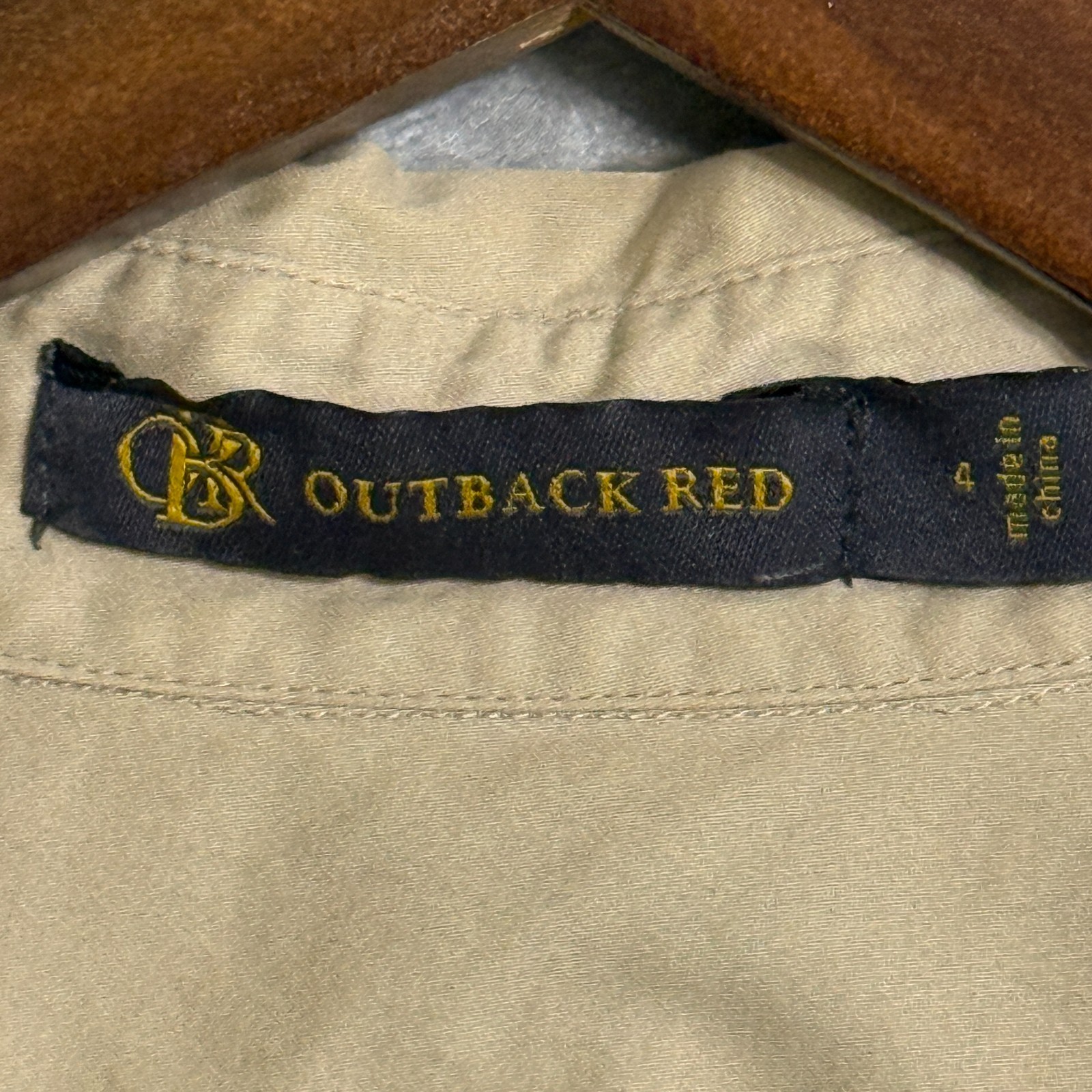 Outback Red Womens Size 4 Khaki Utility Shirt Dress Sleeveless Button Front Safa