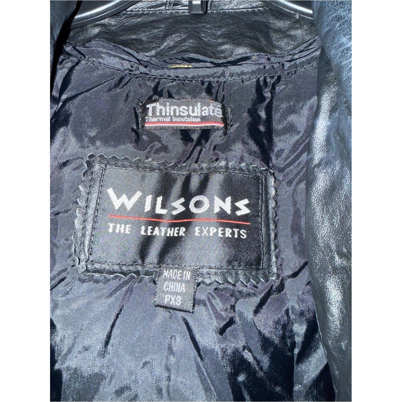 Wilsons Leather Black Long Women’s Leather Trench Coat Thinsulate Vintage