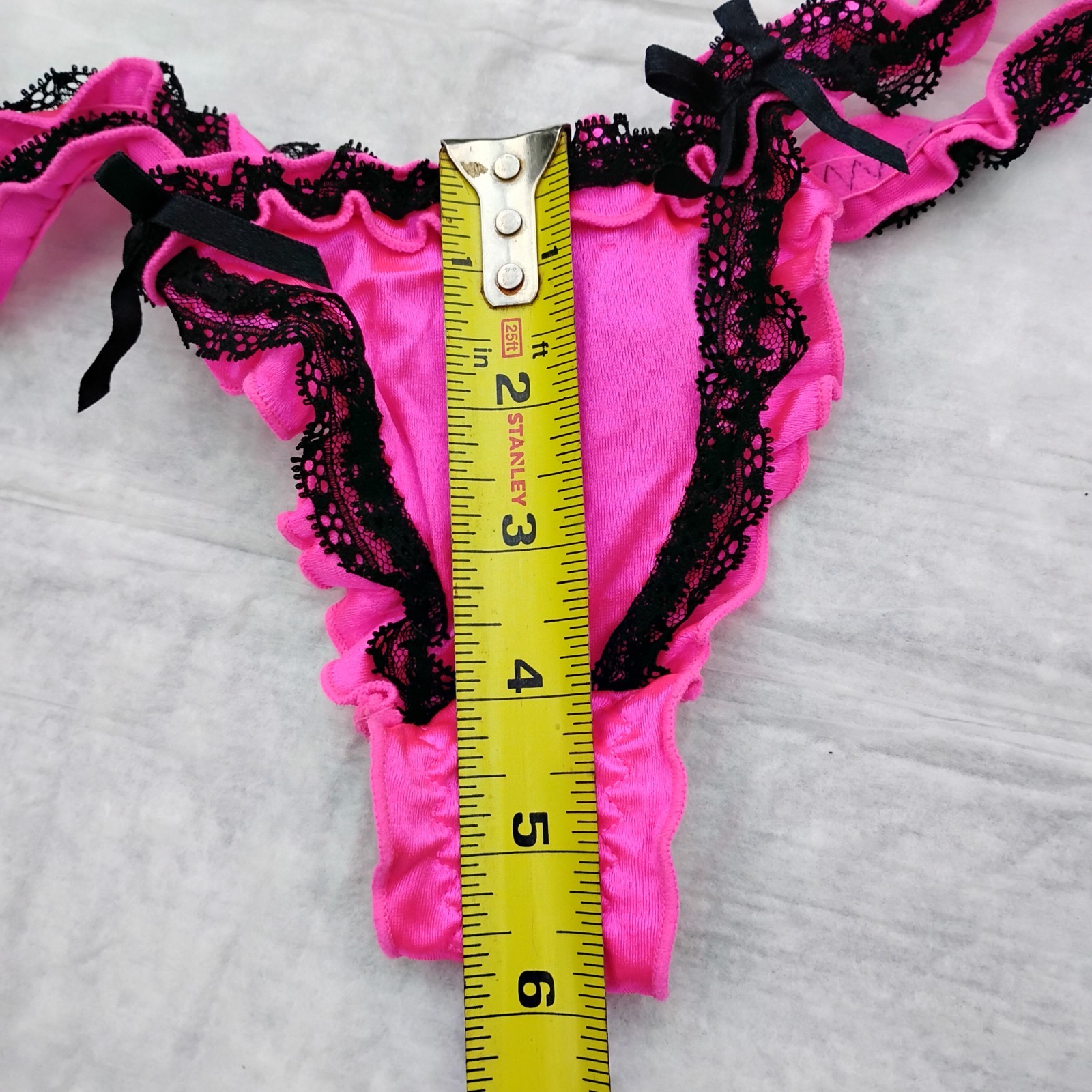 Vtg S/5 Smart & Sexy Stretch Satin & Lace G String Thong Panties Low Rise NWOT