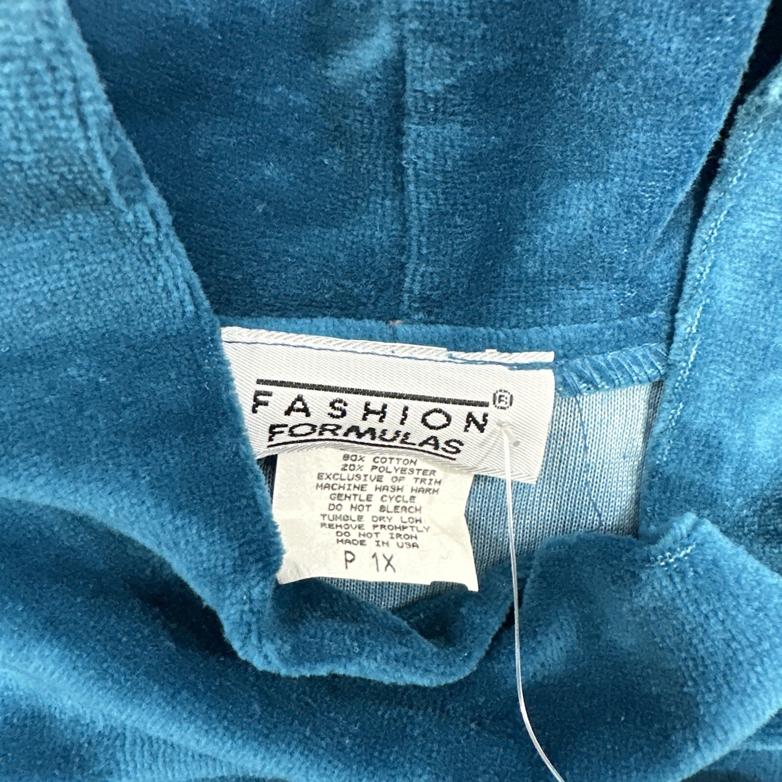NEW VINTAGE 90s FASHION FORMULA Velvet Felt Shirt Half Sleeve 1X DEADSTOCK