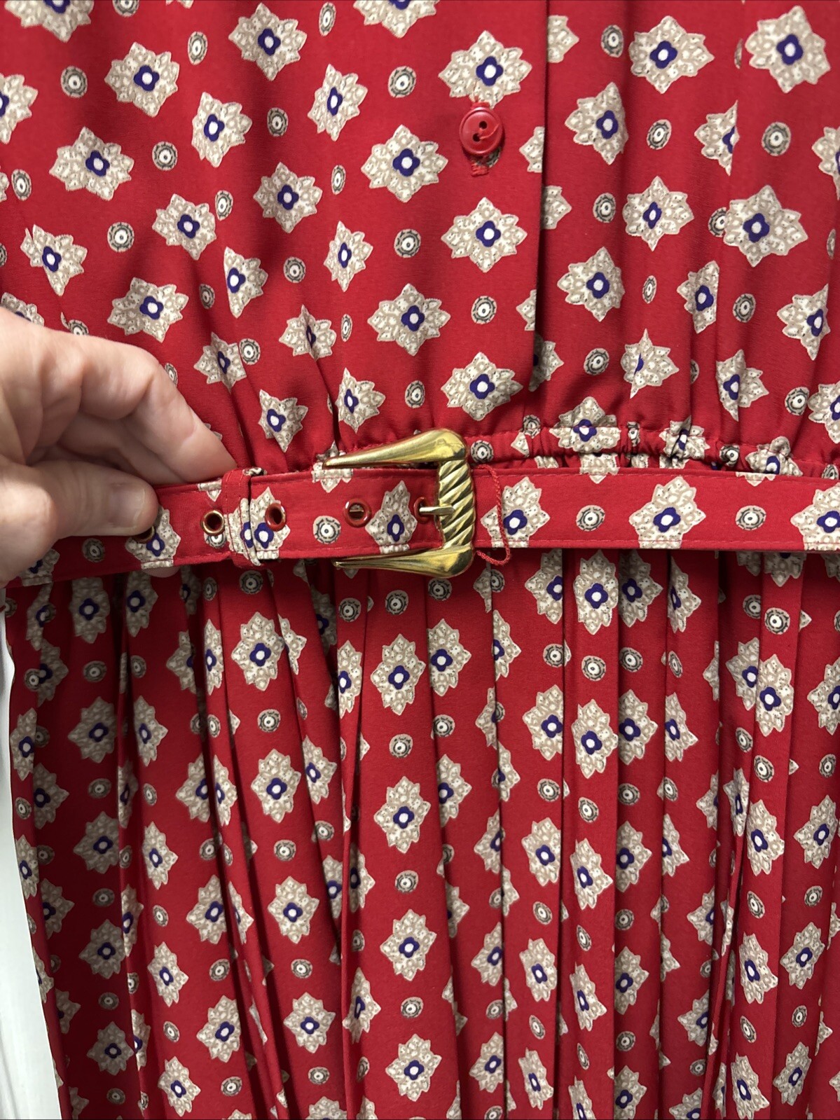 Vintage Lady Carol Petites Pleated Dress Belt Size 14 USA Made EUC