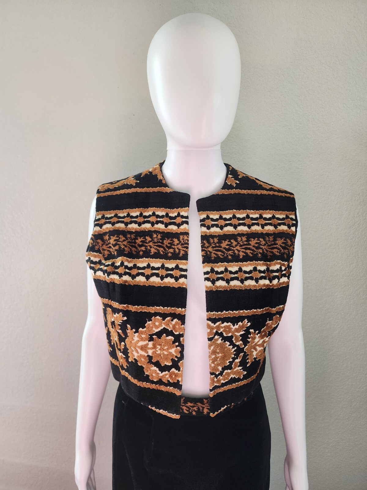 Vintage 60-70s Jo Hardin Tapestry Carpet Vest /skirt Set Boho Hippie Festival