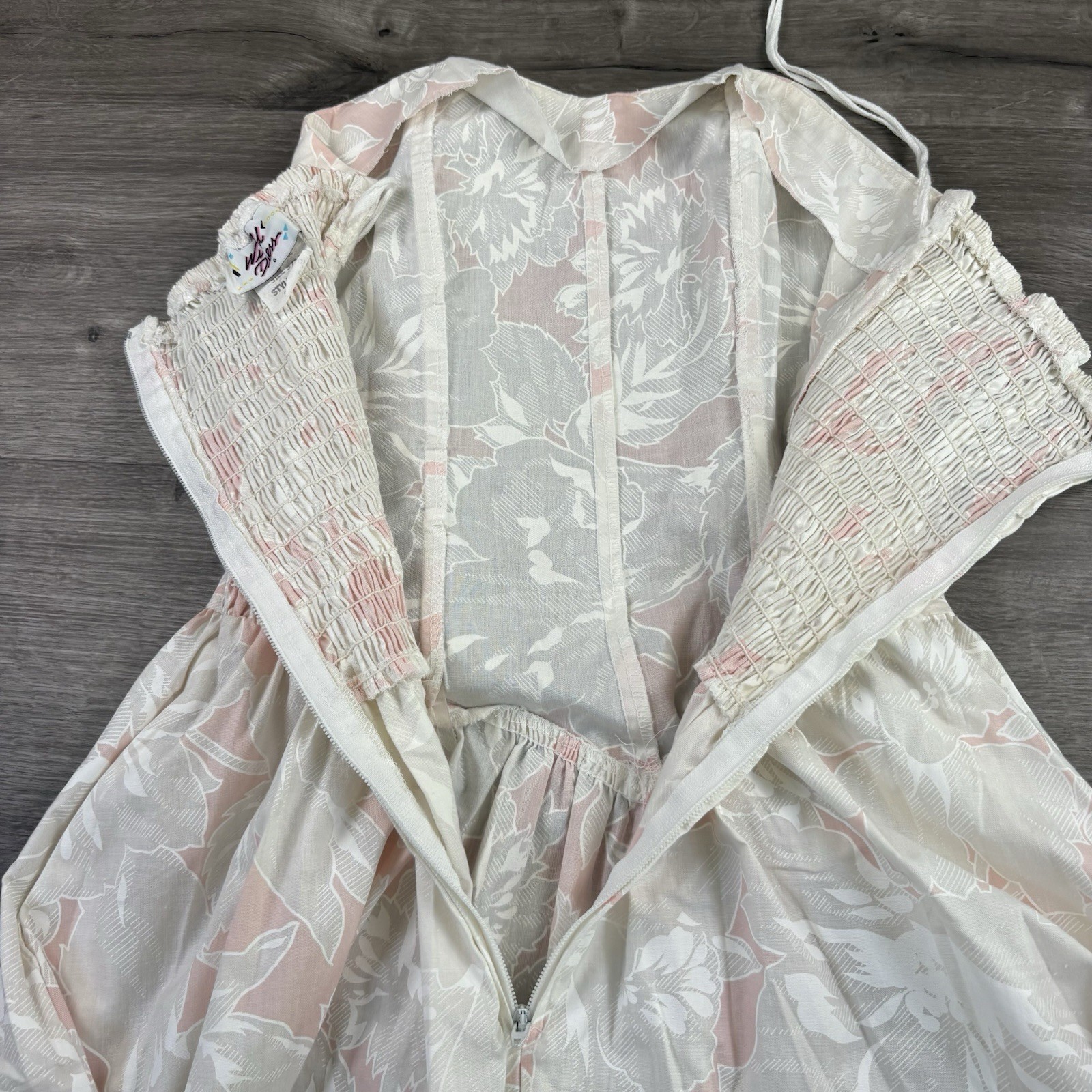 Vintage 80s Wild Dress Floral High Low Prom Dress Pink Ivory 9/10 XS USA Made