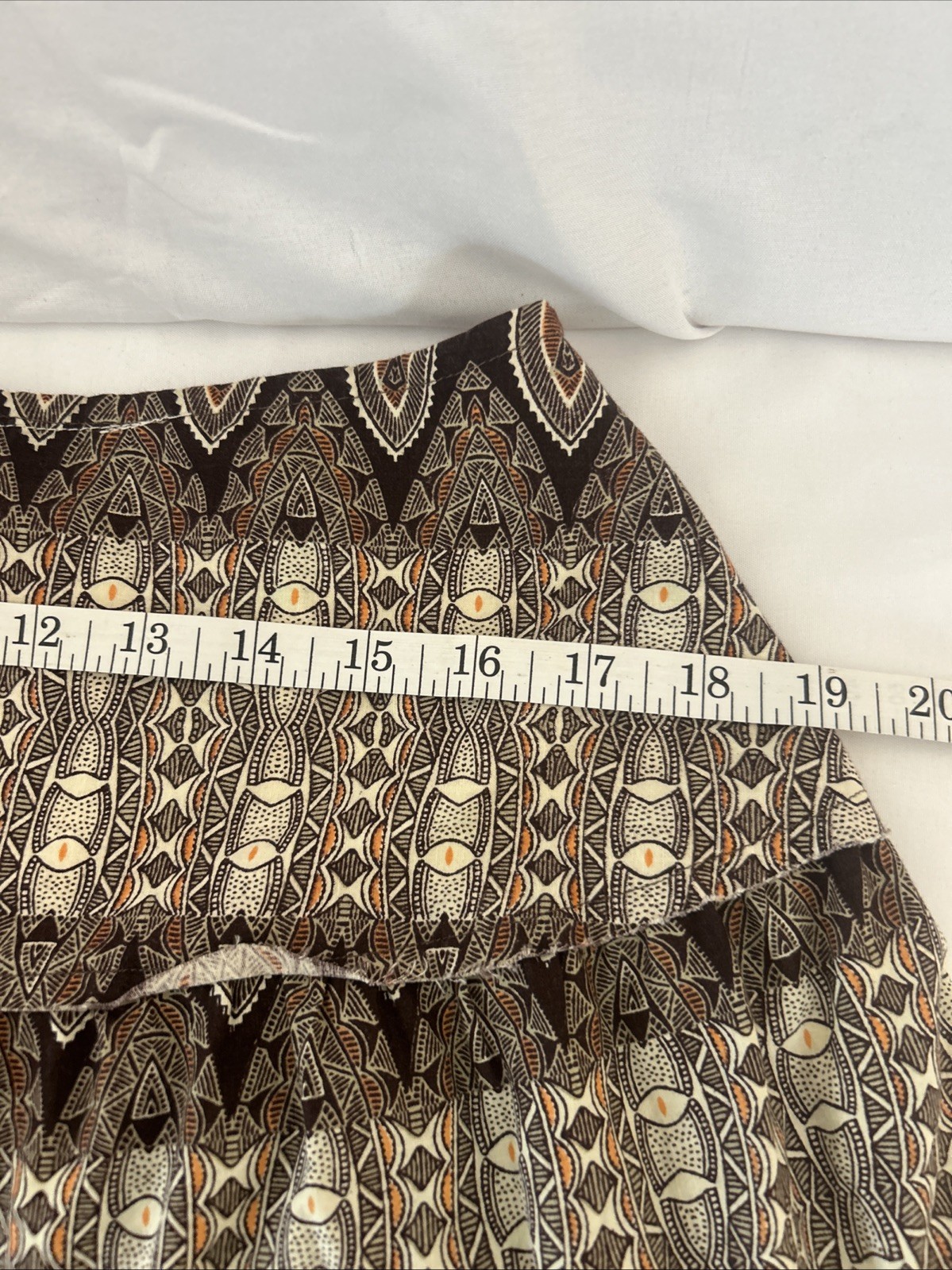 Vintage Esmeralda Fashions Southwestern Print Tiered Midi Skirt Size-M.