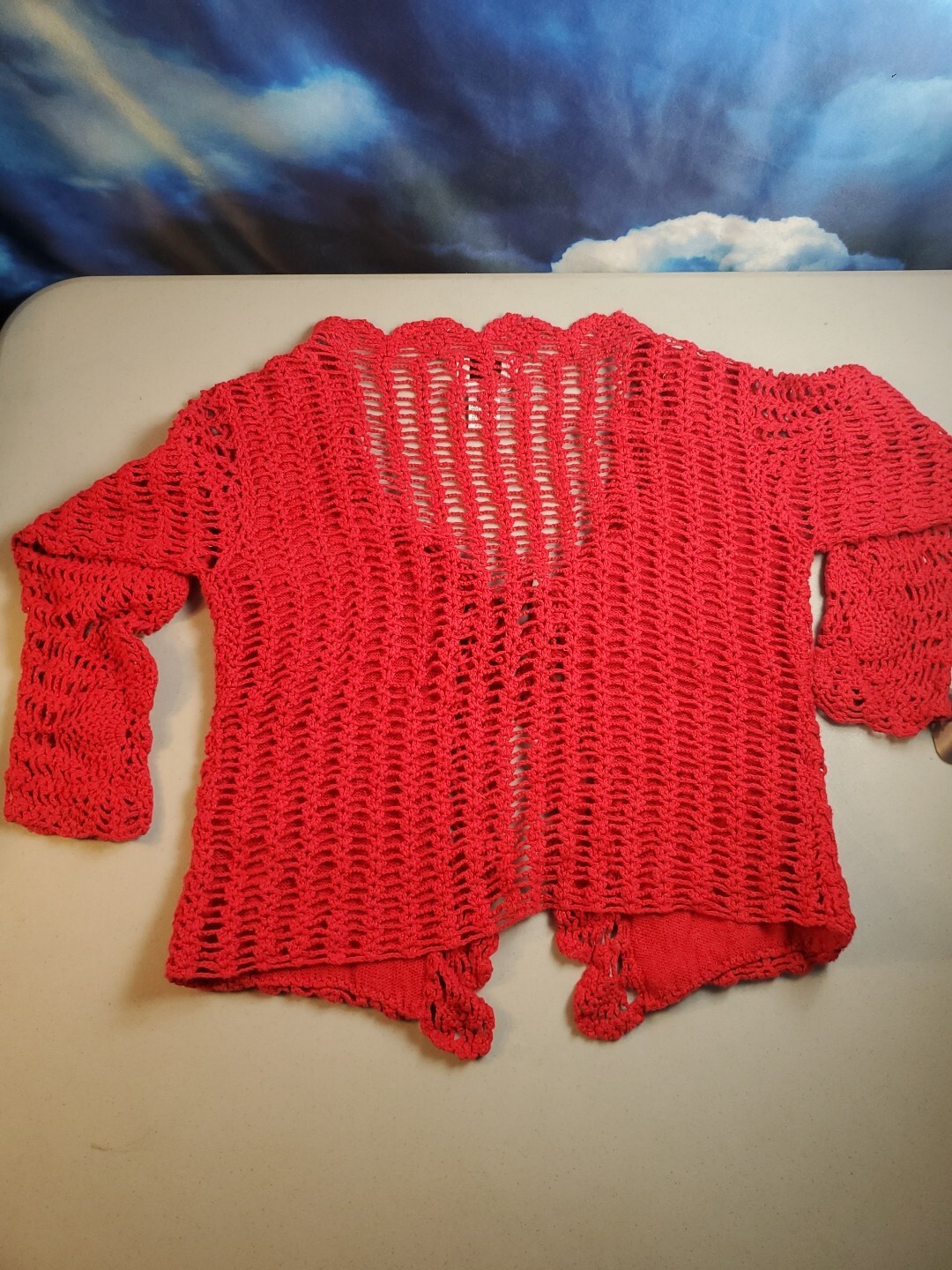Vintage 80’s Bonnie And Bill By Holly Women’s Small Red Crochet Knit Sweater