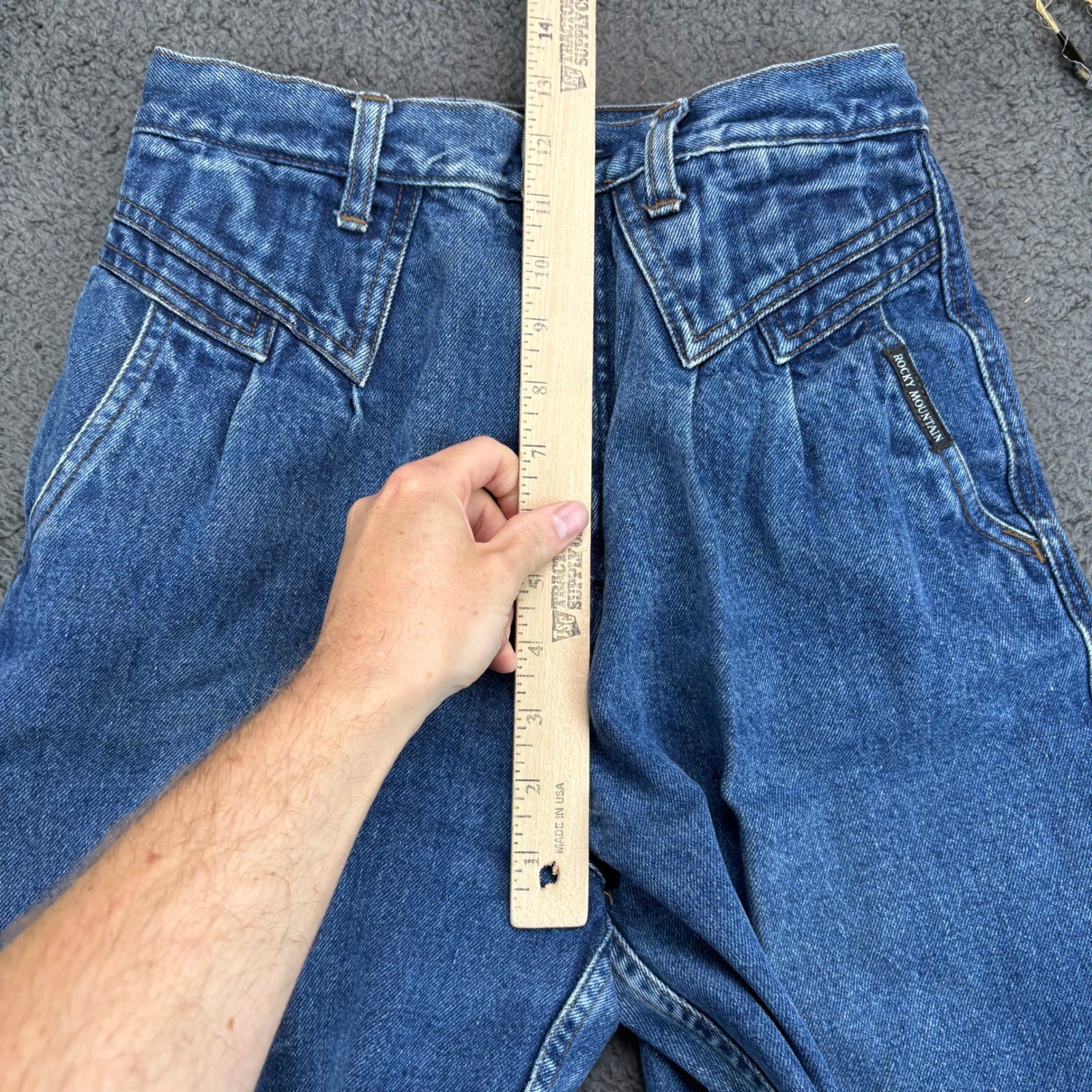 Rocky Mountain Vintage 90s High Waisted Pleated Western Jeans Blue Denim 25×33