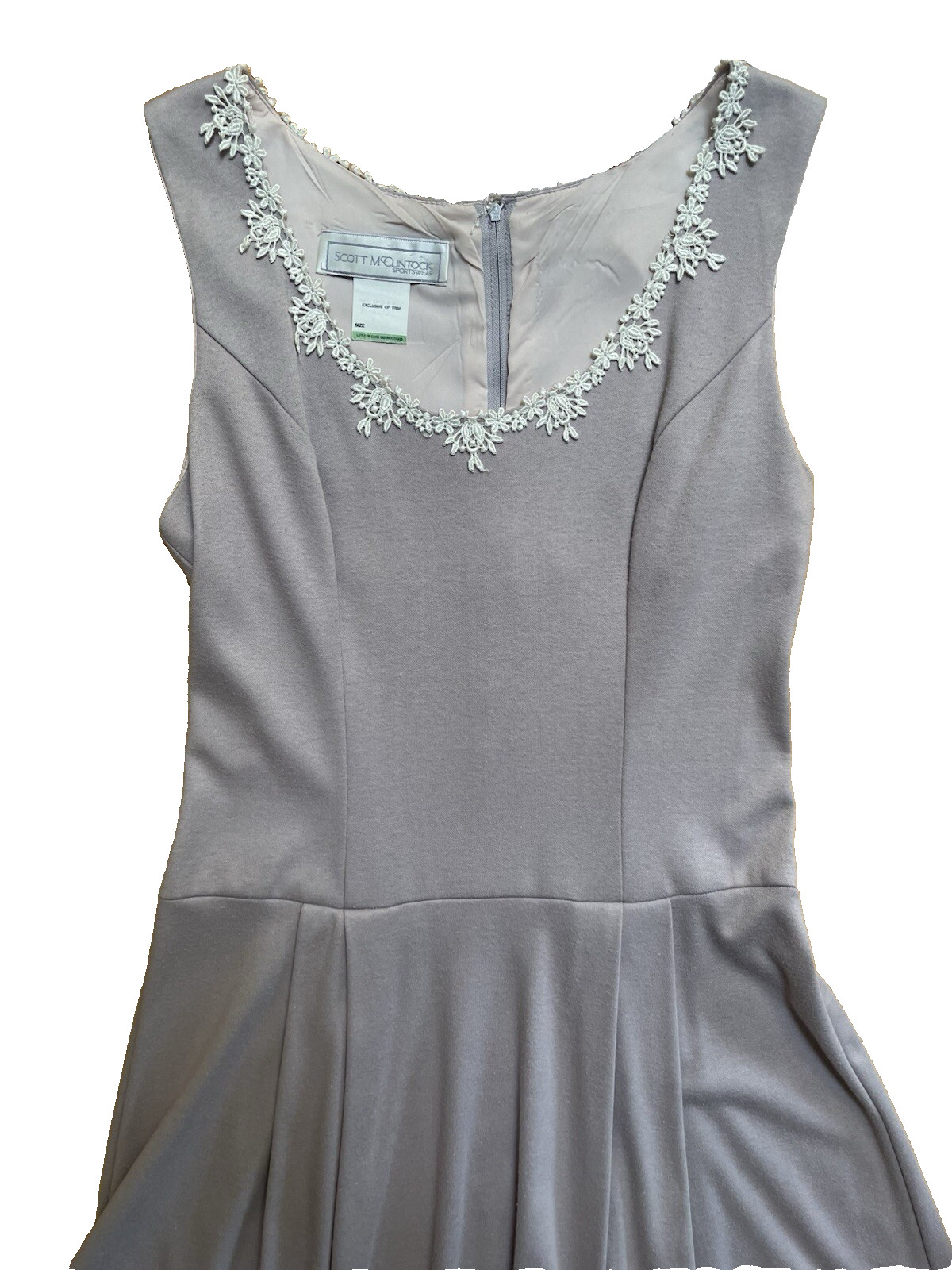Vintage 80s Scott McClintock Dusty Mauve Cottage Midi Dress M Fit Flare Feminine
