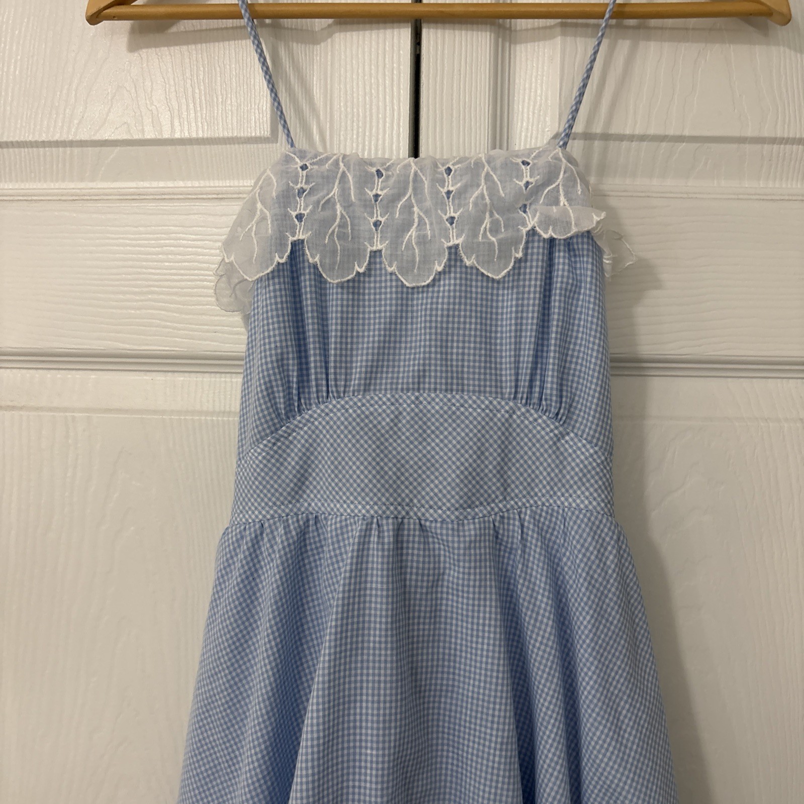 Intake 1970s Jody Of California Blue Gingham Tiered Maxi Sun Dress Size 9