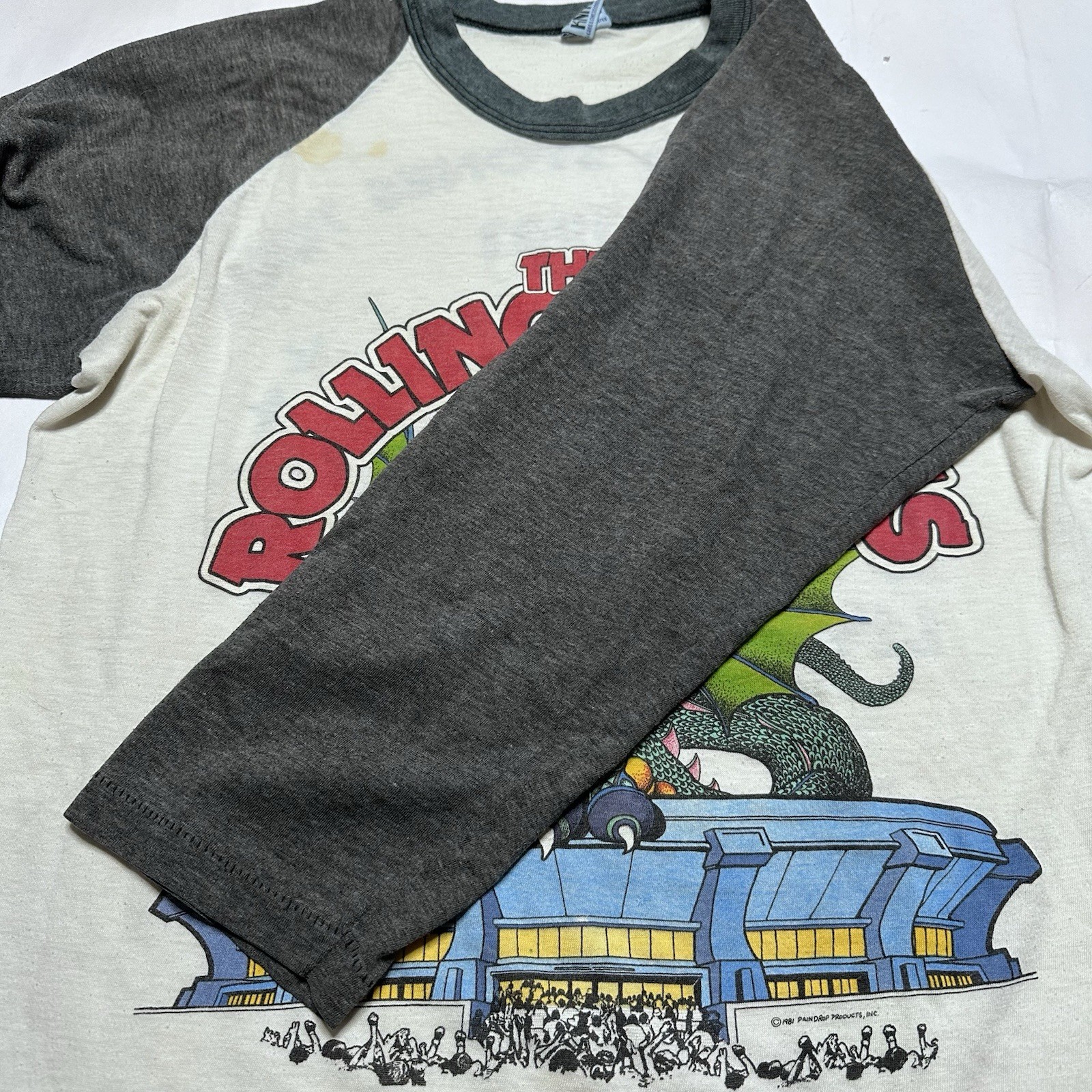 Vintage 1981 Rolling Stones Tour Baseball Shirt SOLD OUT Dragon Authentic Large