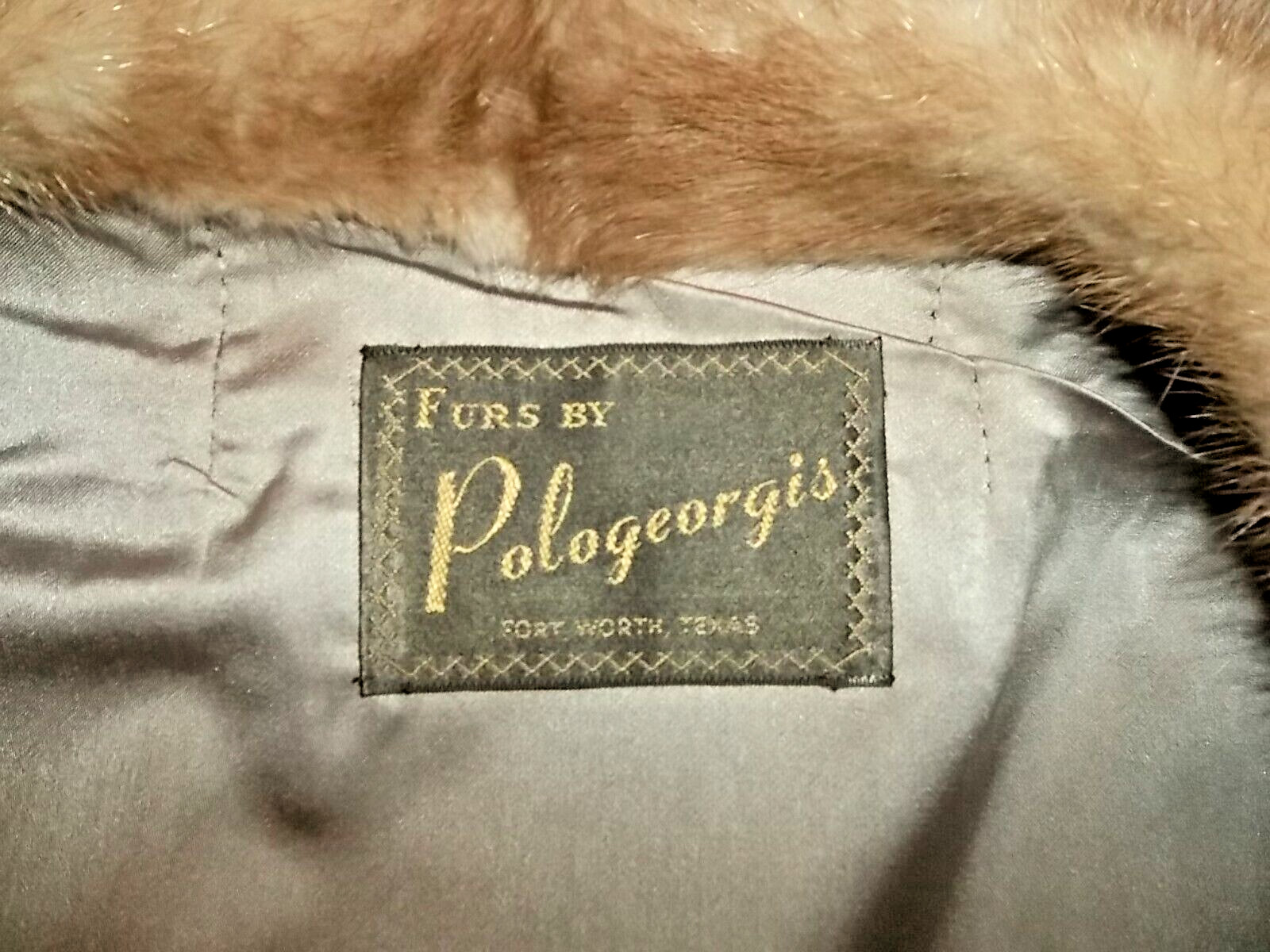 POLOGEORGIS FUR & LEATHER COAT JACKET TAUPE/ LIGHT BROWN