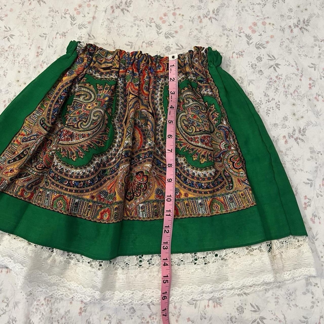 Vintage 60s Handmade Renaissance Revival Skirt Reversible Wool Lace S/M