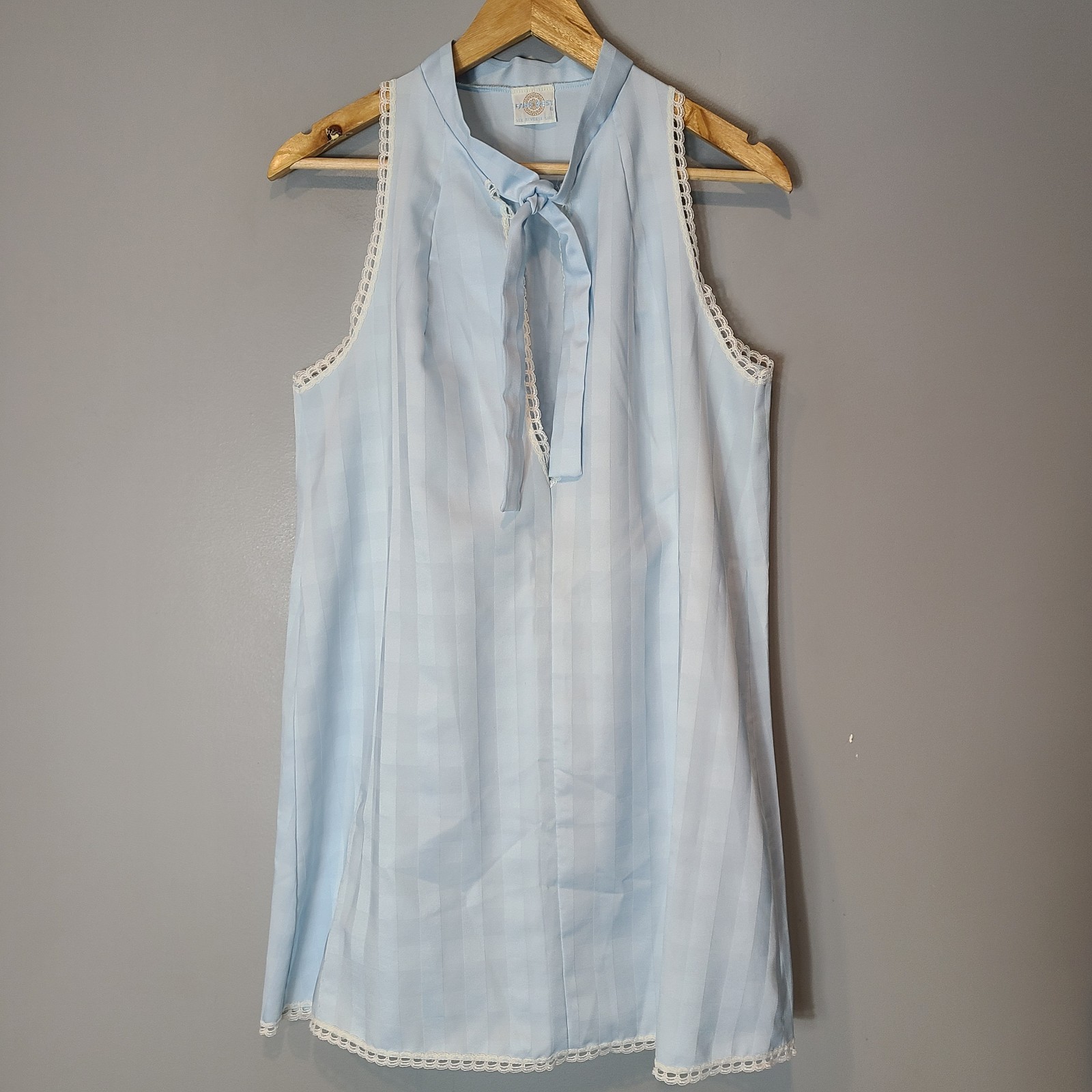 Vtg 1960s Mod Shift Dress Farr West Blue Mid Century MCM Retro Resort Sz Large
