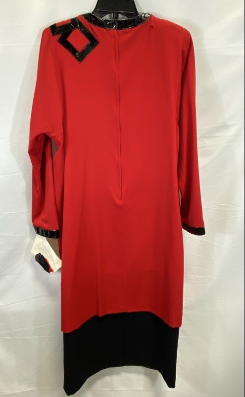 Pamela Swift Limited Women’s Red Black Vintage 80s Wool Tunic Dress Sz 12